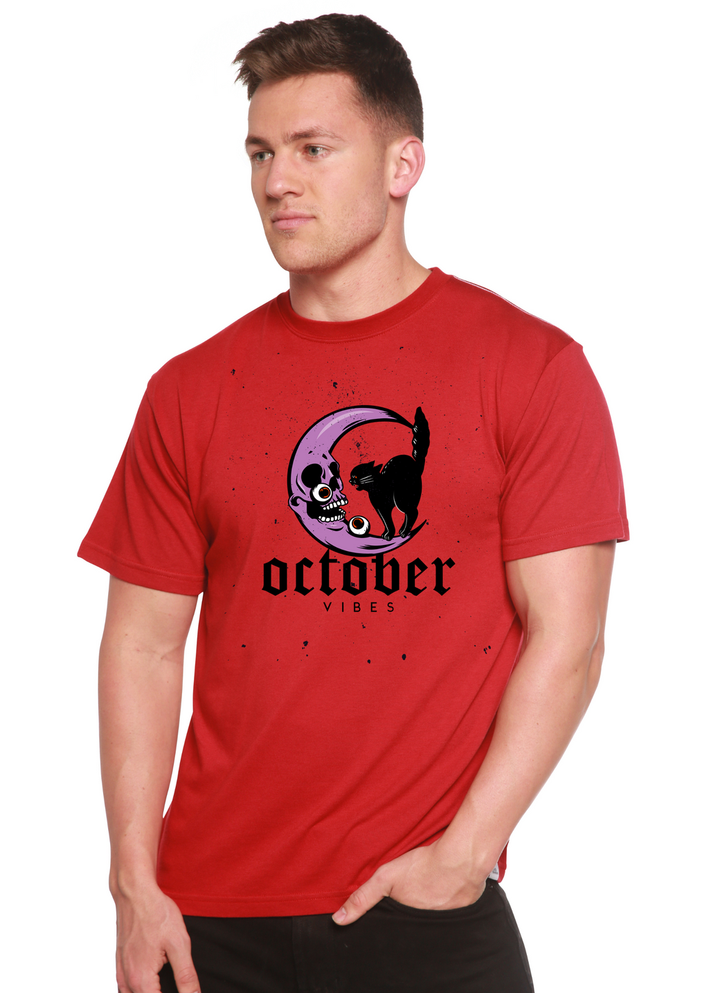 October Vibes Men's Bamboo Viscose/Organic Cotton Short Sleeve Graphic T-Shirt - The7Letter