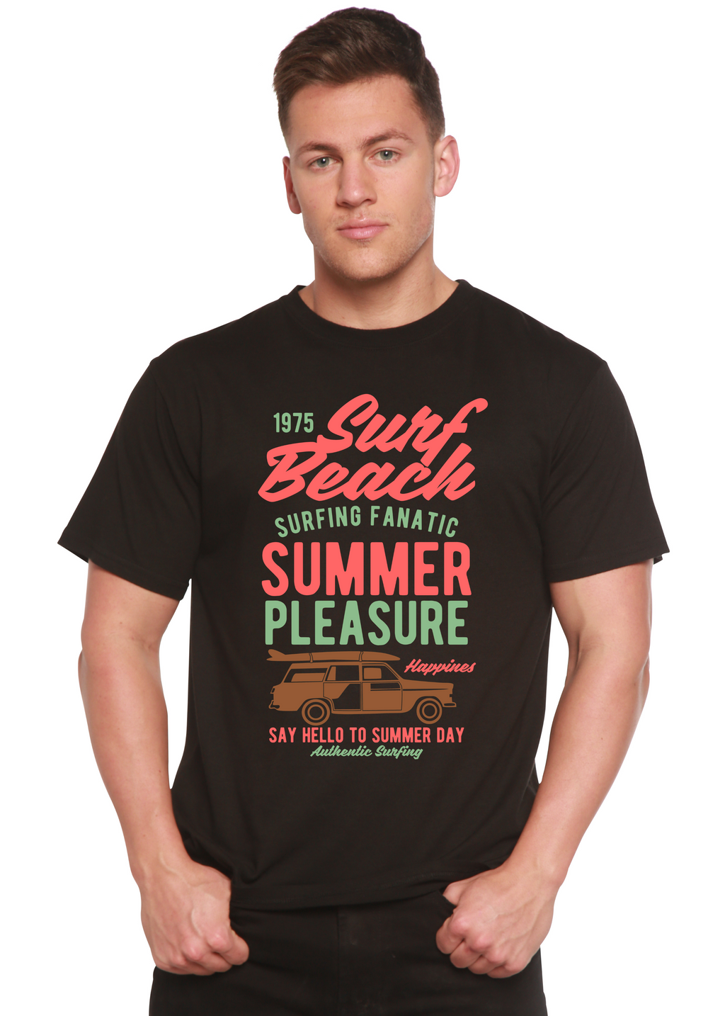 Surf Beach Spun Bamboo® Men's Bamboo Viscose/Organic Cotton Short Sleeve Graphic T-Shirt - The7Letter