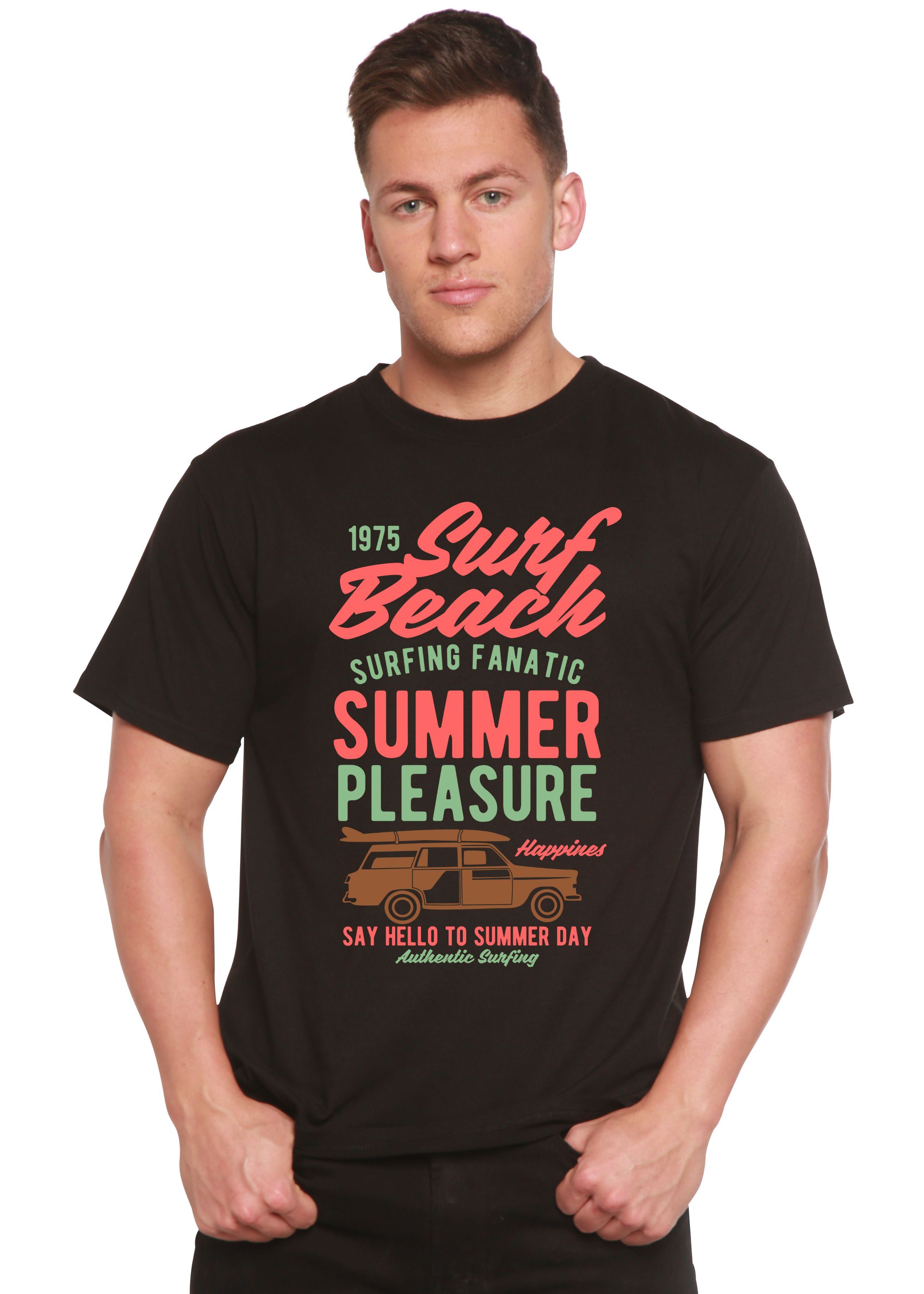 Surf Beach Spun Bamboo® Men's Bamboo Viscose/Organic Cotton Short Sleeve Graphic T-Shirt - The7Letter