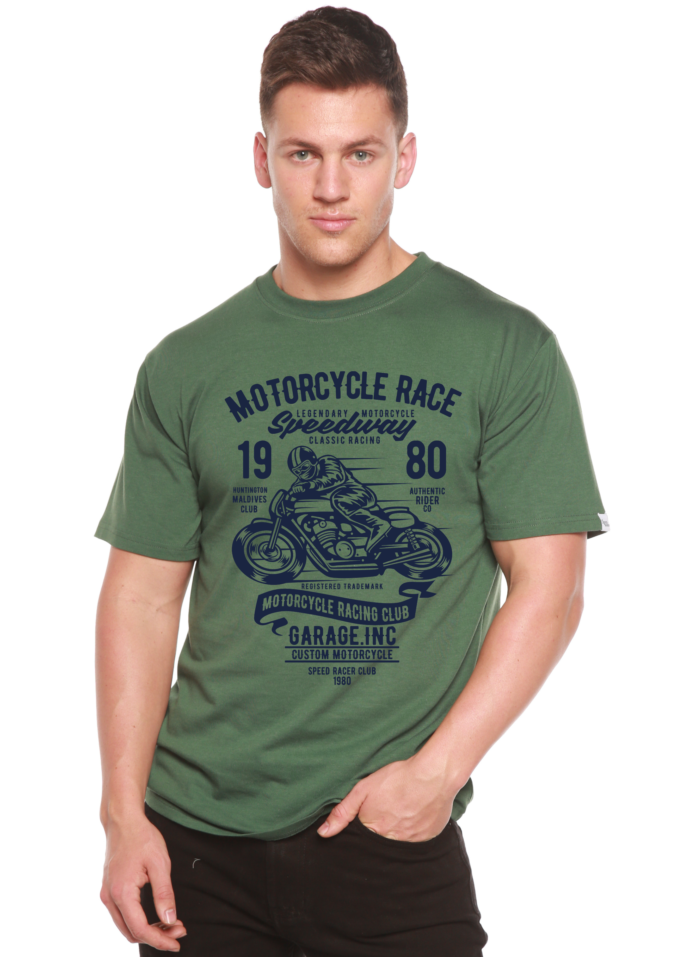 Motorcycles Race Men's Bamboo Viscose/Organic Cotton Short Sleeve Graphic T-Shirt - The7Letter