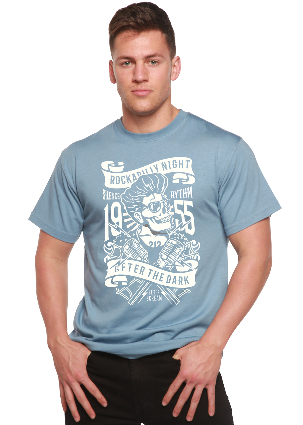 Rockabilly Night Spun Bamboo® Men's Bamboo Viscose/Organic Cotton Short Sleeve Graphic T-Shirt - The7Letter