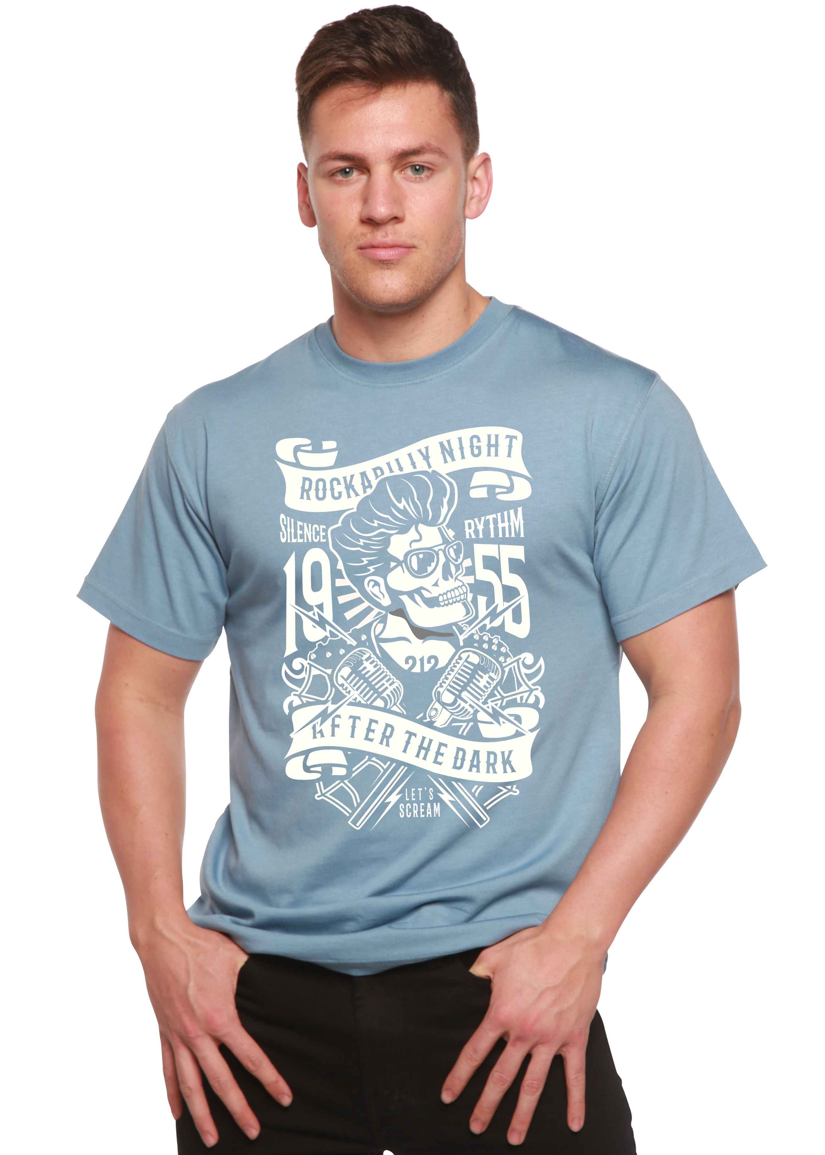 Rockabilly Night Spun Bamboo® Men's Bamboo Viscose/Organic Cotton Short Sleeve Graphic T-Shirt - The7Letter