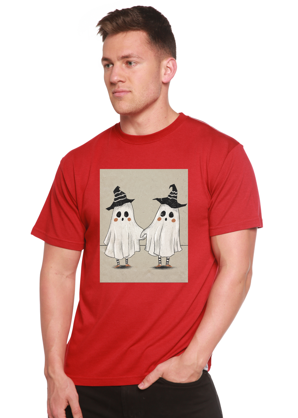 Cute Ghost Men's Bamboo Viscose/Organic Cotton Short Sleeve Graphic T-Shirt - The7Letter