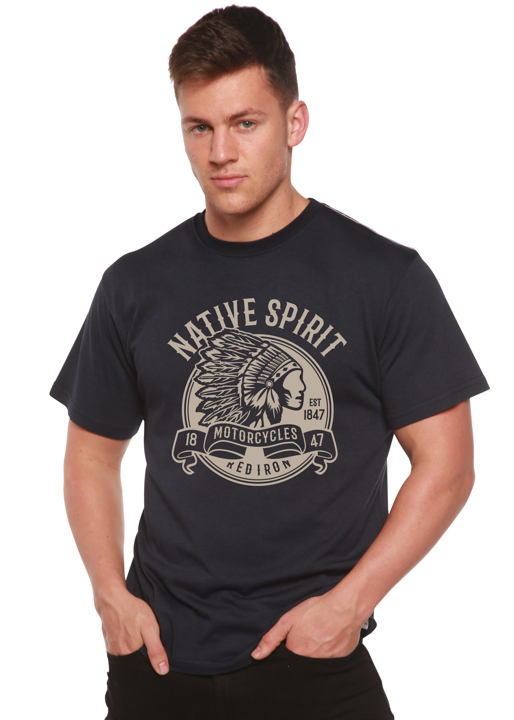 Native Spirit Spun Bamboo® Men's Bamboo Viscose/Organic Cotton Short Sleeve Graphic T-Shirt - The7Letter