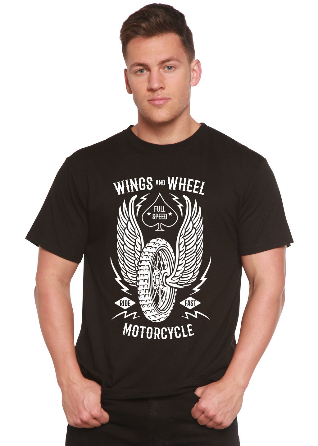 Wings And Wheel Spun Bamboo® Men's Bamboo Viscose/Organic Cotton Short Sleeve Graphic T-Shirt - The7Letter