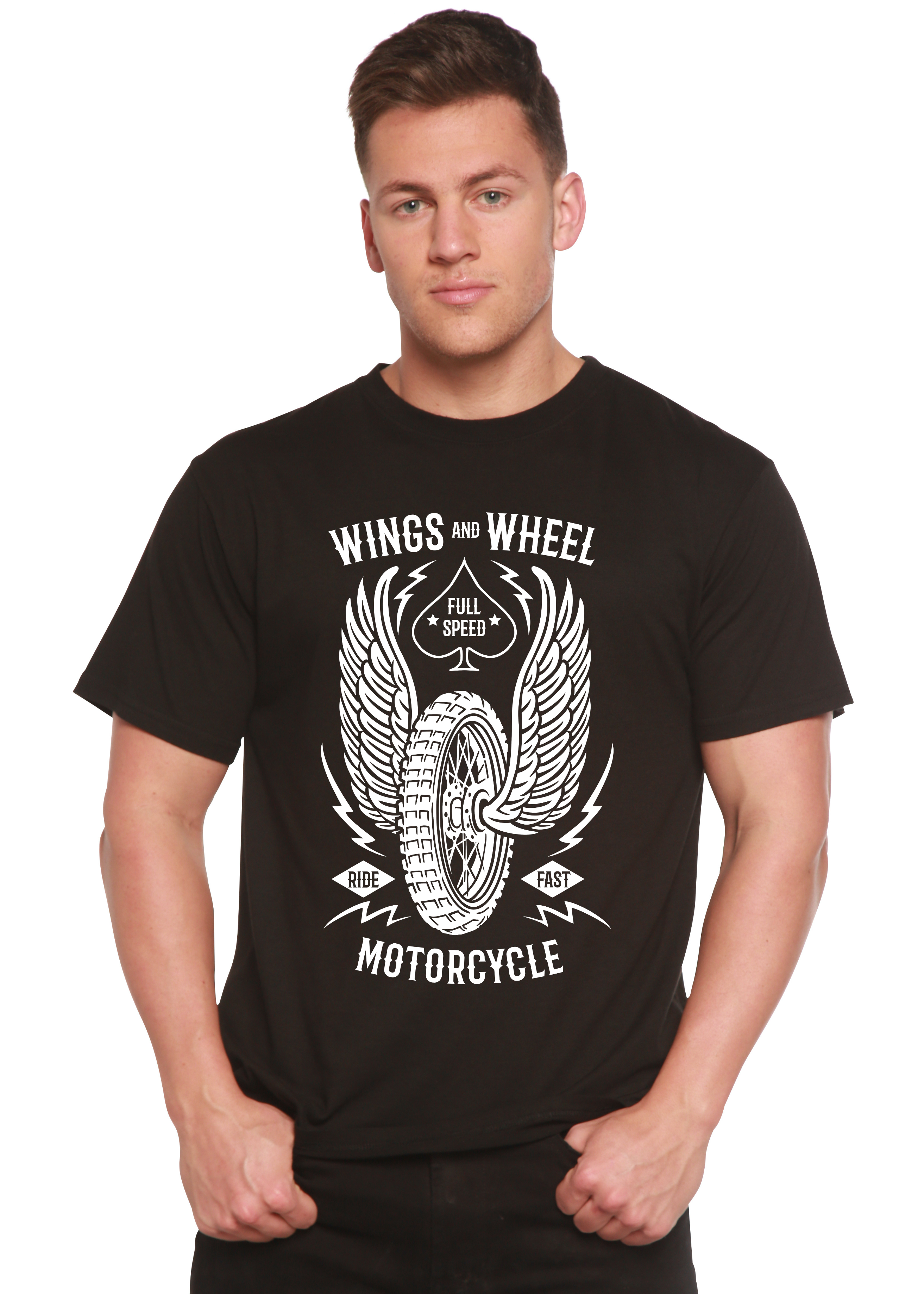 Wings And Wheel Spun Bamboo® Men's Bamboo Viscose/Organic Cotton Short Sleeve Graphic T-Shirt - The7Letter