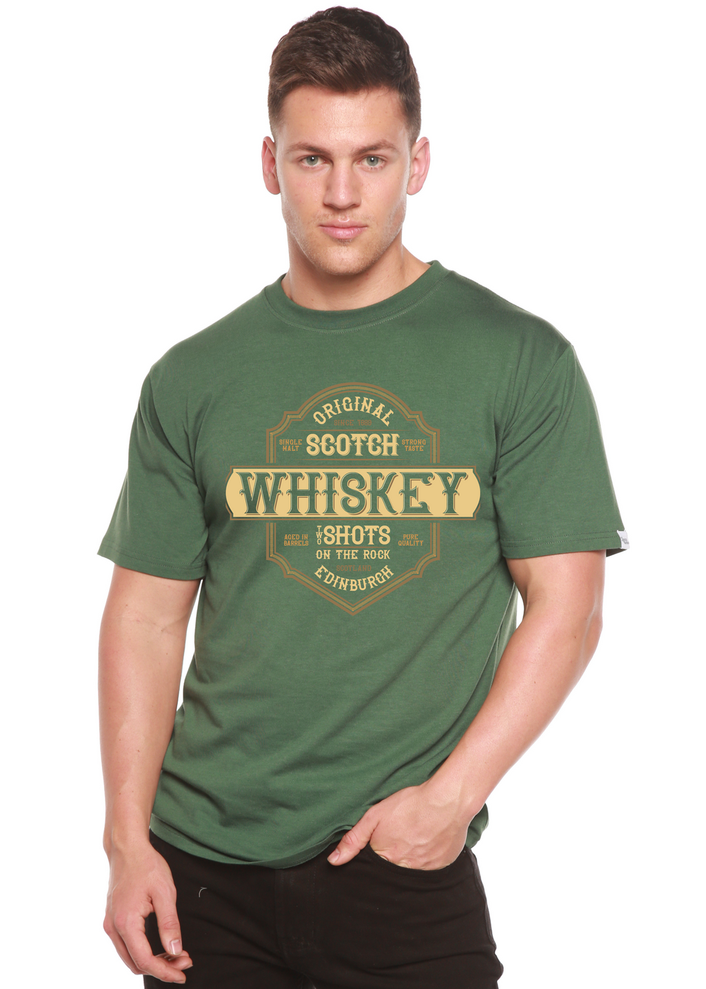 Whiskey Men's Bamboo Viscose/Organic Cotton Short Sleeve Graphic T-Shirt - The7Letter