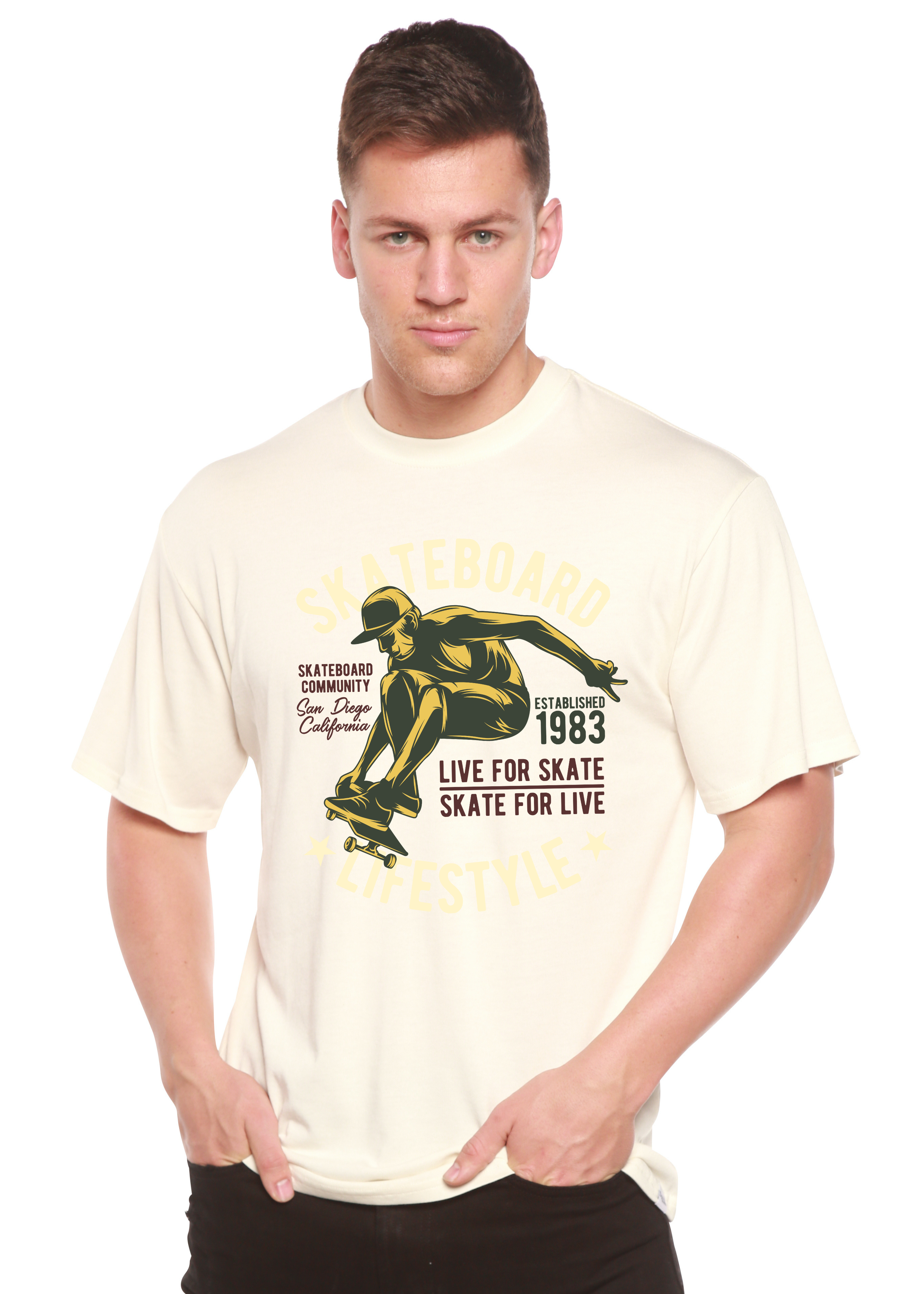 Skateboard Lifestyle Men's Bamboo Viscose/Organic Cotton Short Sleeve Graphic T-Shirt - The7Letter