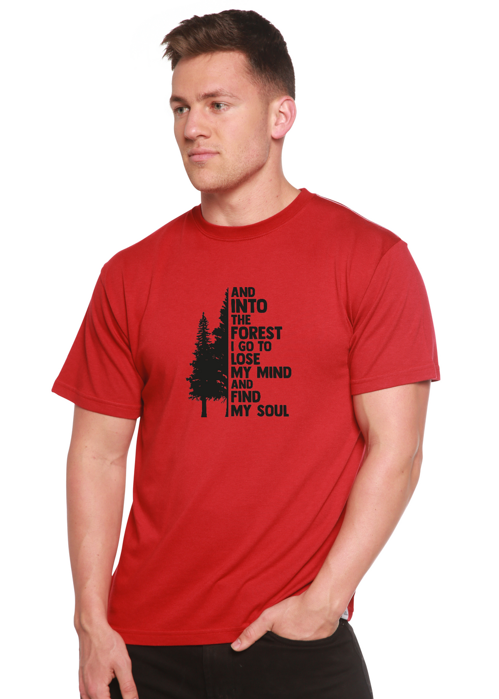 And Into The Forest I Go Men's Bamboo Viscose/Organic Cotton Short Sleeve Graphic T-Shirt - The7Letter