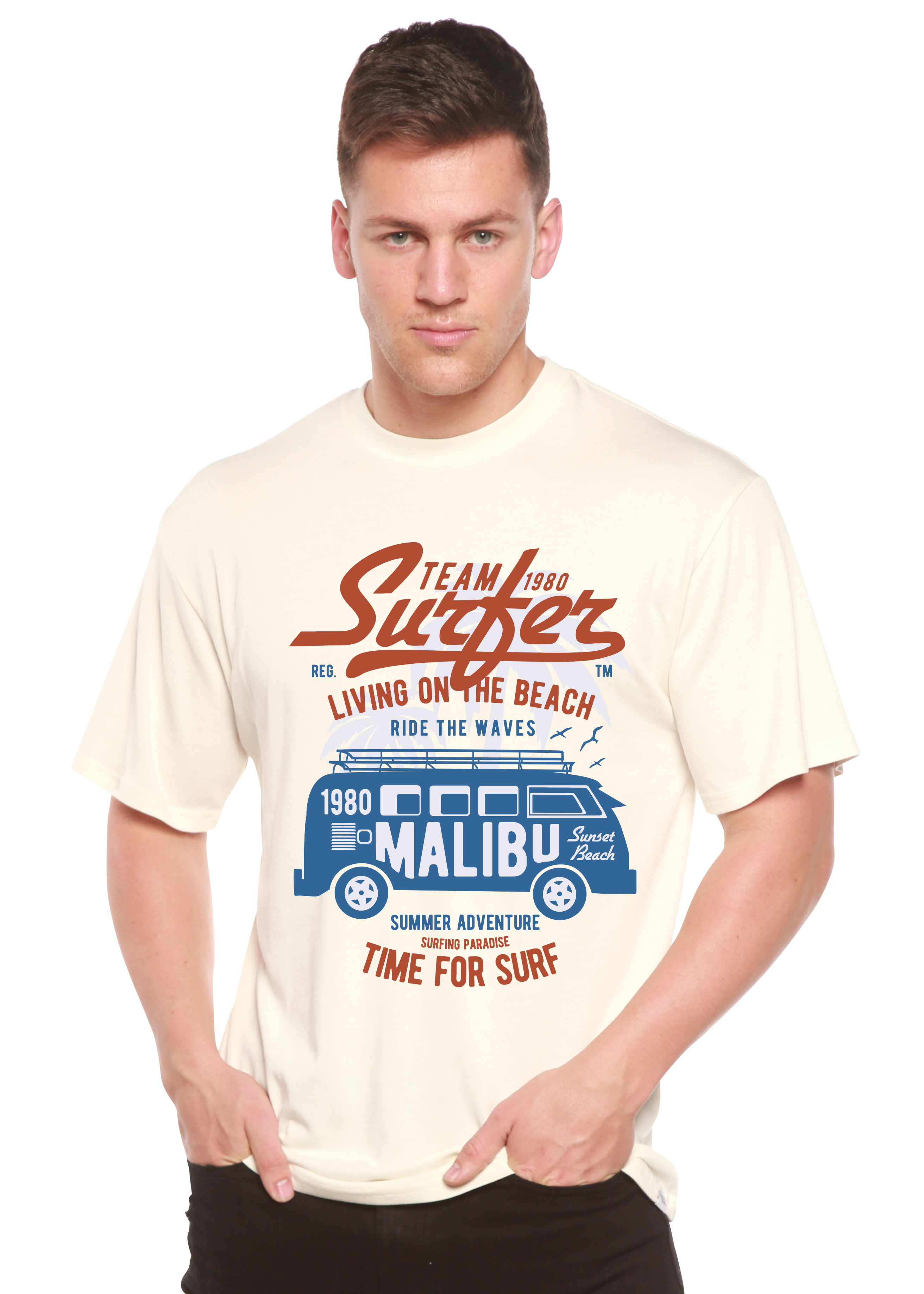 Team Surfer Spun Bamboo® Men's Bamboo Viscose/Organic Cotton Short Sleeve Graphic T-Shirt - The7Letter