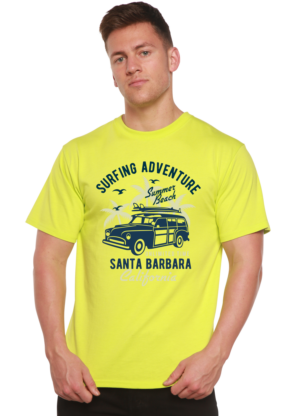 Surfing Adventure Spun Bamboo® Men's Bamboo Viscose/Organic Cotton Short Sleeve Graphic T-Shirt - The7Letter