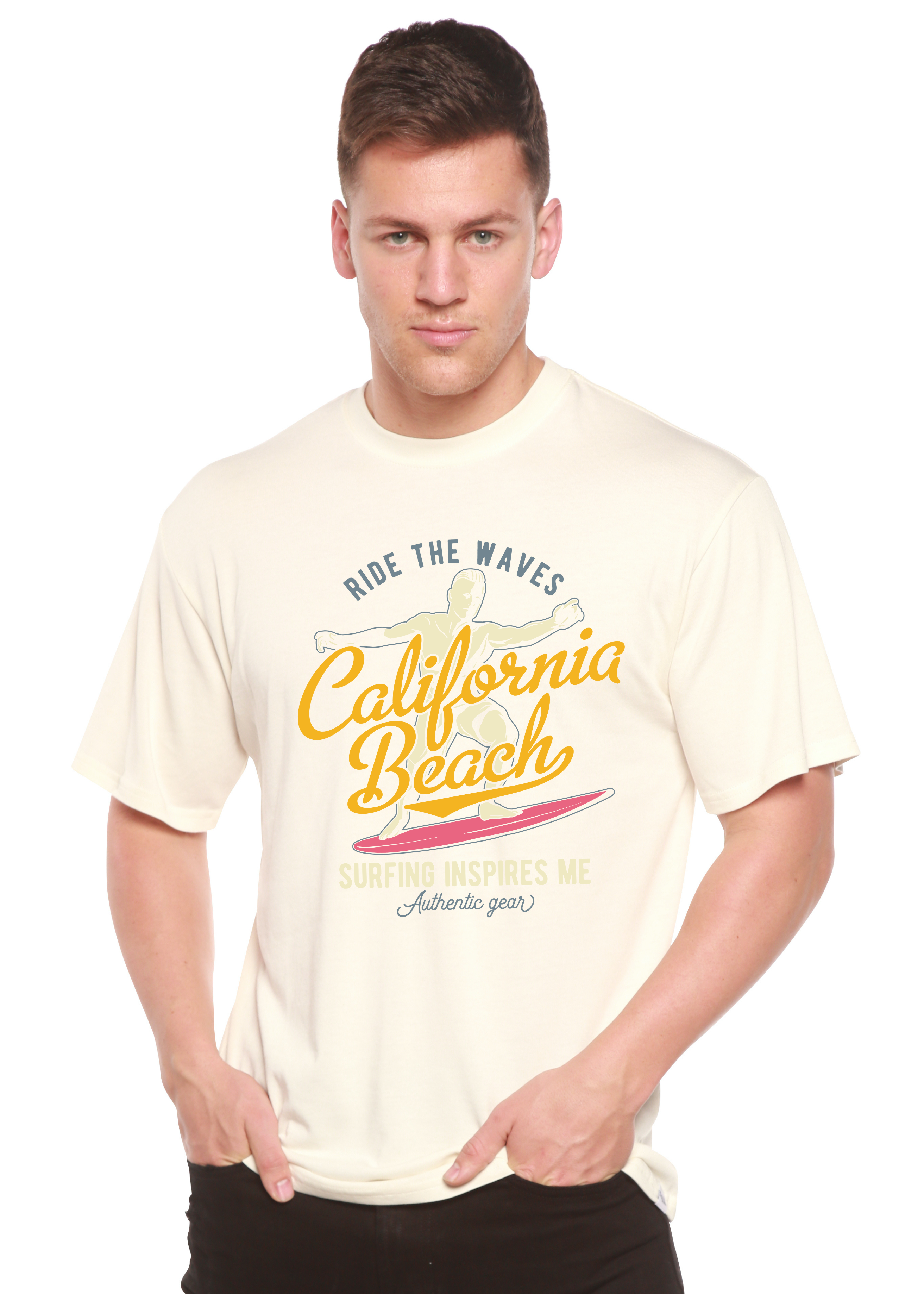 California Beach Men's Bamboo Viscose/Organic Cotton Short Sleeve Graphic T-Shirt - The7Letter