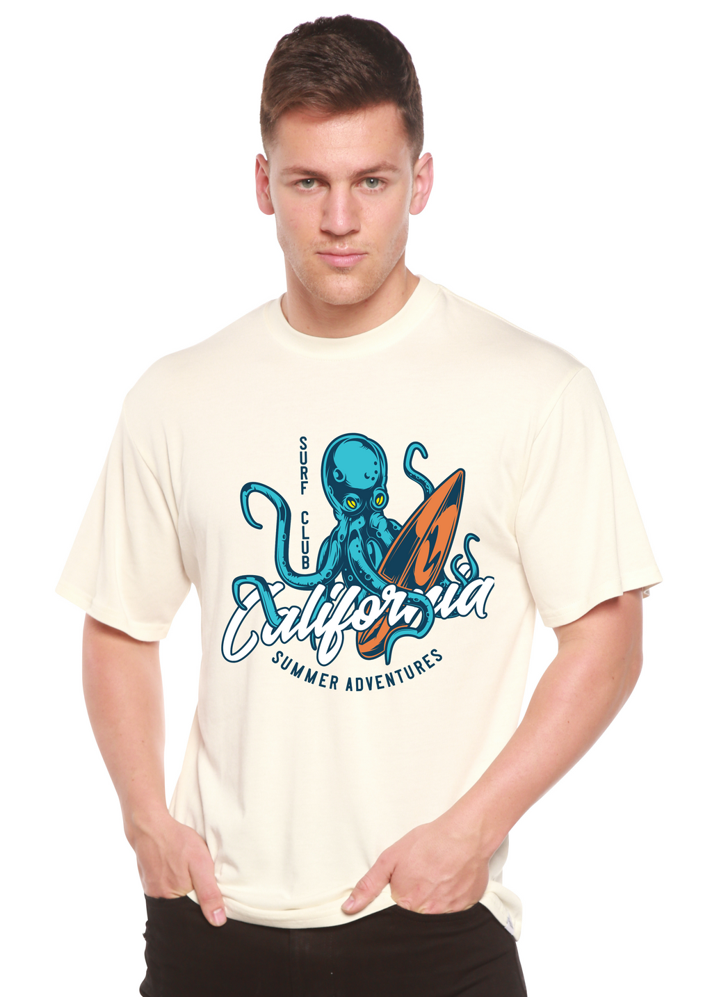 California Summer Adventures Men's Bamboo Viscose/Organic Cotton Short Sleeve Graphic T-Shirt - The7Letter