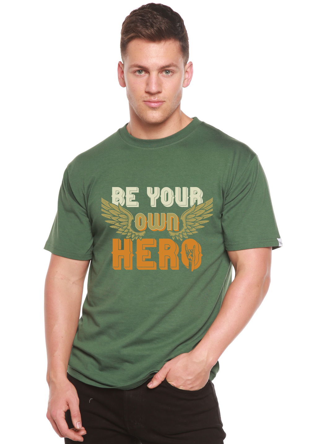 Be Your Own Hero Men's Bamboo Viscose/Organic Cotton Short Sleeve Graphic T-Shirt - The7Letter