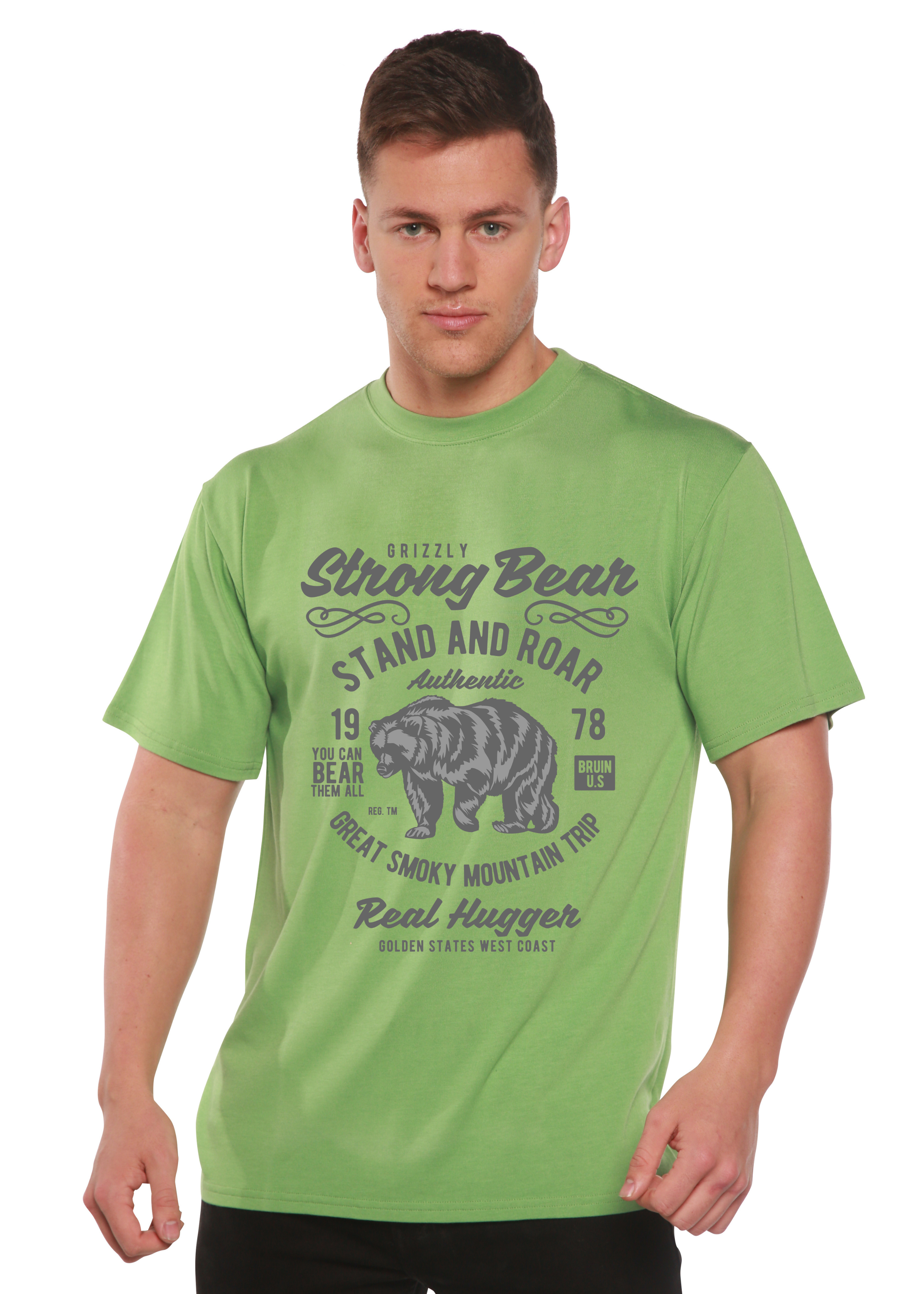 Strong Bear Spun Bamboo® Men's Bamboo Viscose/Organic Cotton Short Sleeve Graphic T-Shirt - The7Letter