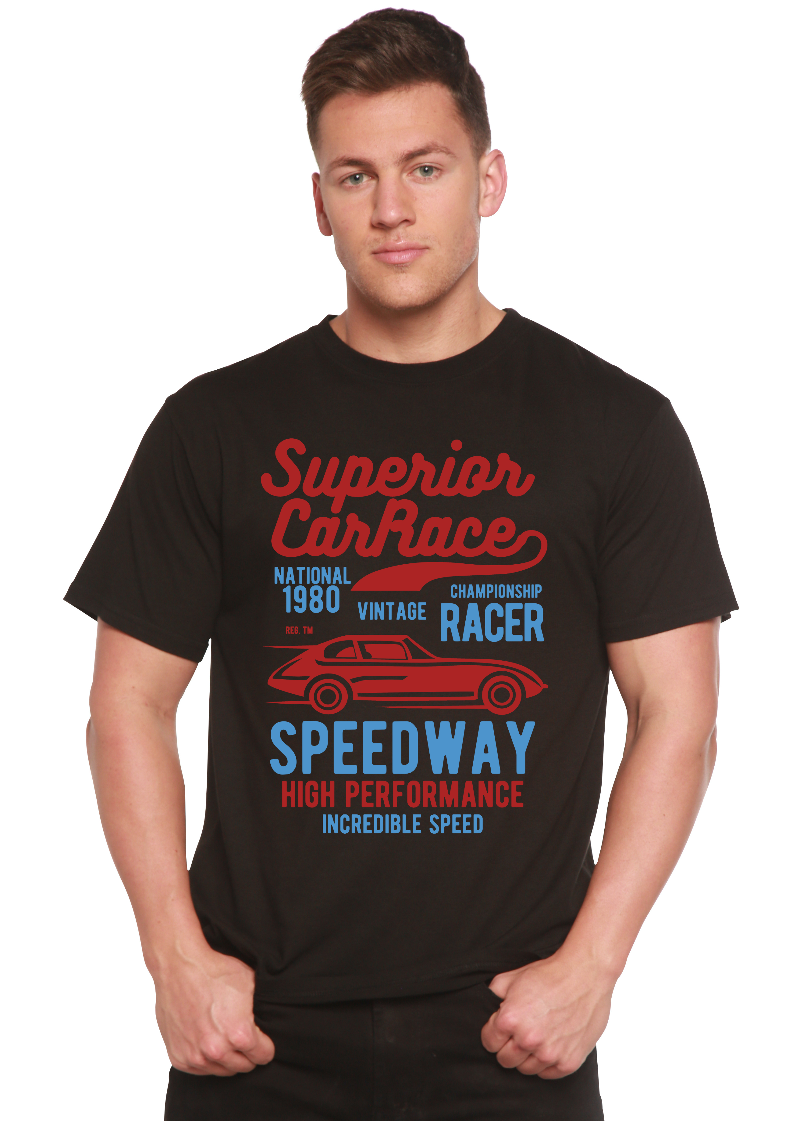 Superior Car Spun Bamboo® Men's Bamboo Viscose/Organic Cotton Short Sleeve Graphic T-Shirt - The7Letter