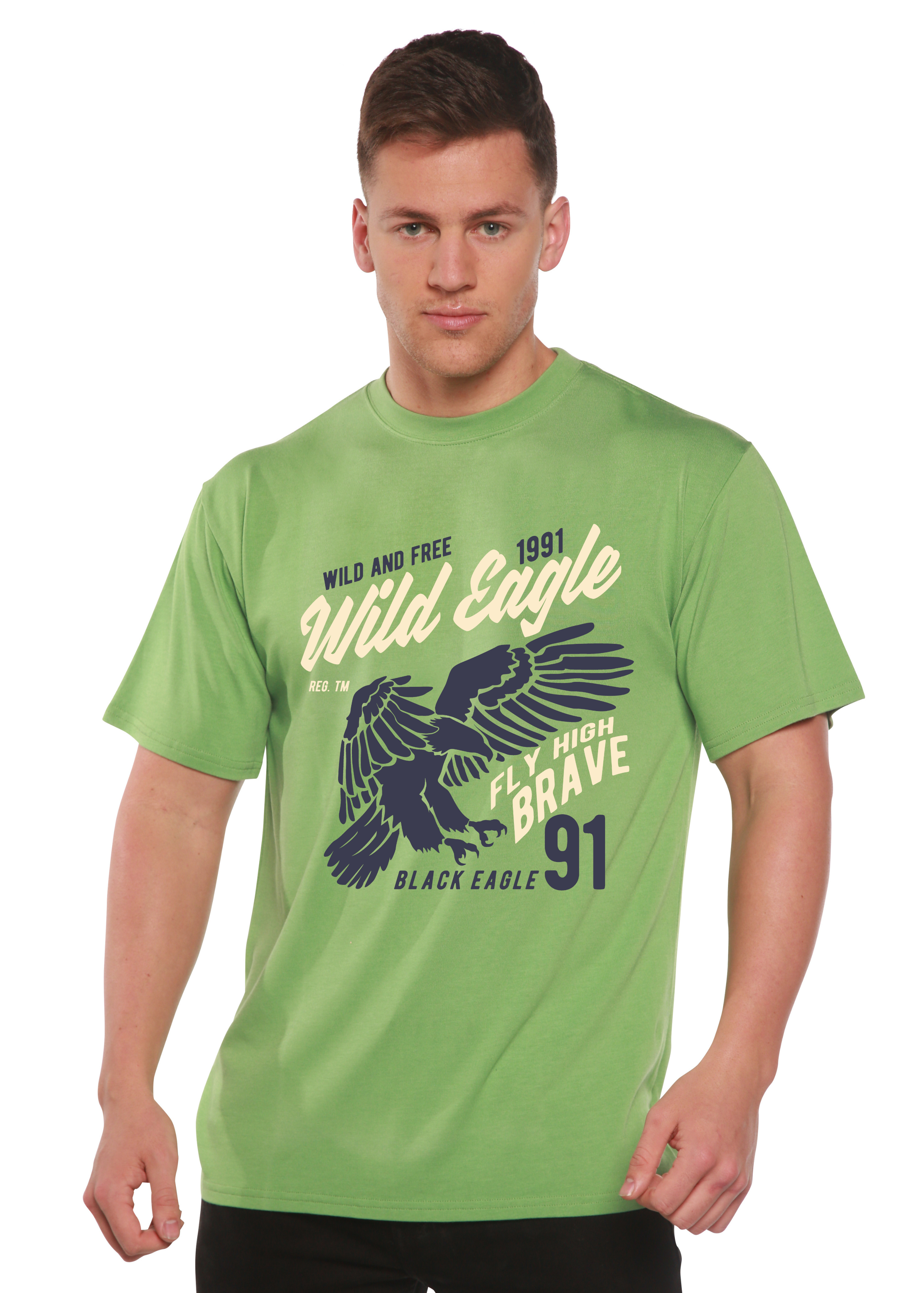 Wild Eagle Spun Bamboo® Men's Bamboo Viscose/Organic Cotton Short Sleeve Graphic T-Shirt - The7Letter