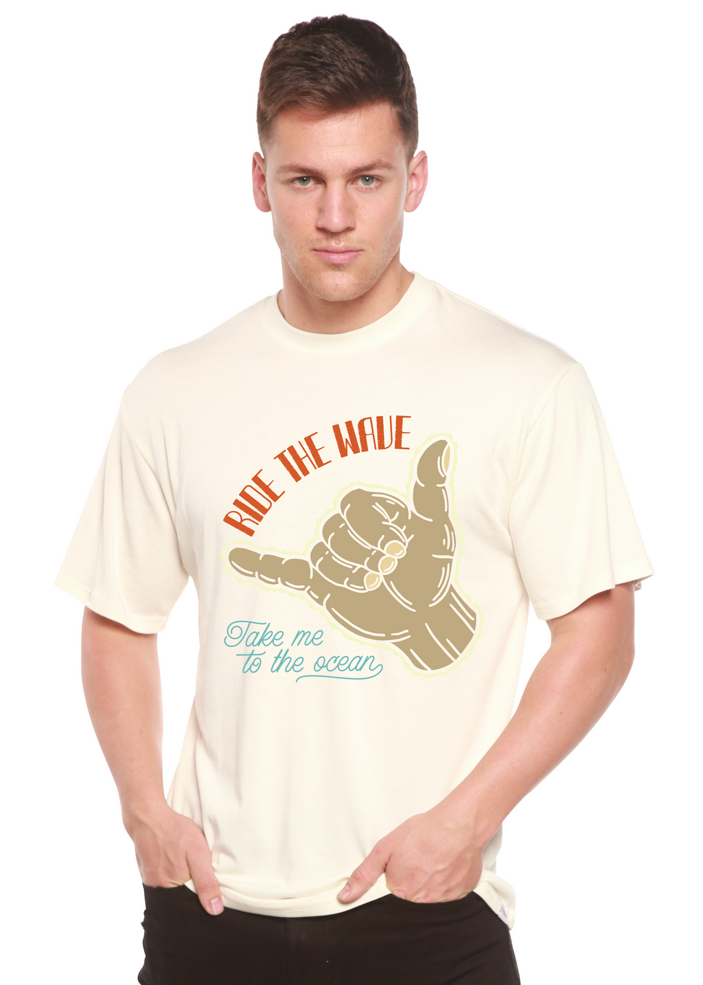 Ride The Wave Men's Bamboo Viscose/Organic Cotton Short Sleeve Graphic T-Shirt - The7Letter