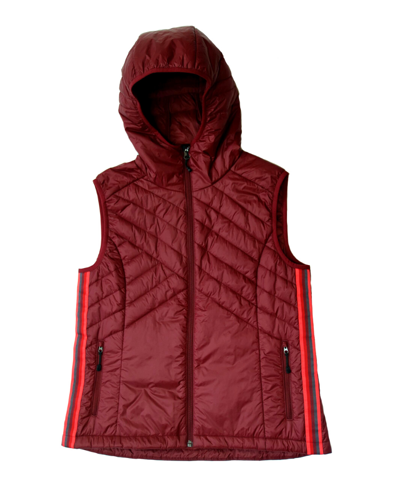 Powerstripe Eco-Friendly Down Hooded Vest - The7Letter