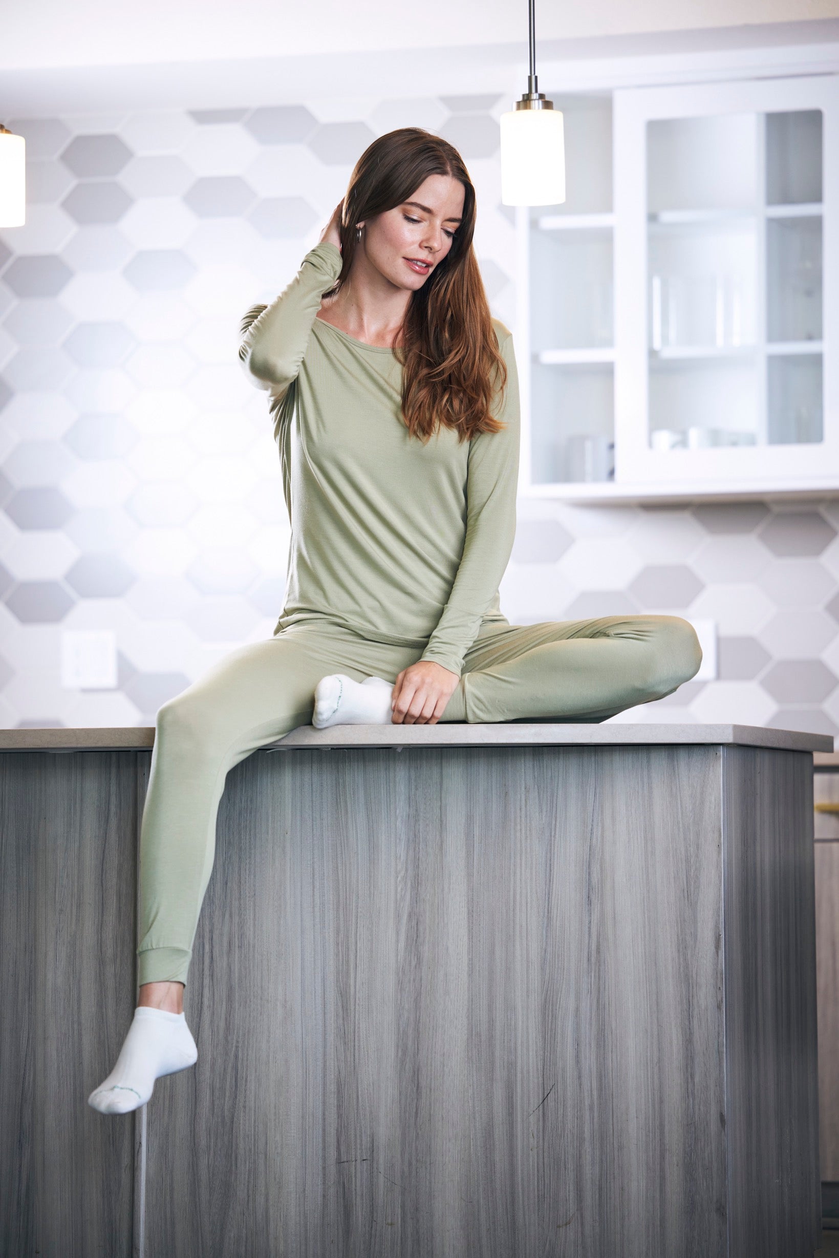 Women's Bamboo Lounge Set - Long Sleeve T-Shirt and Jogger Pants - The7Letter