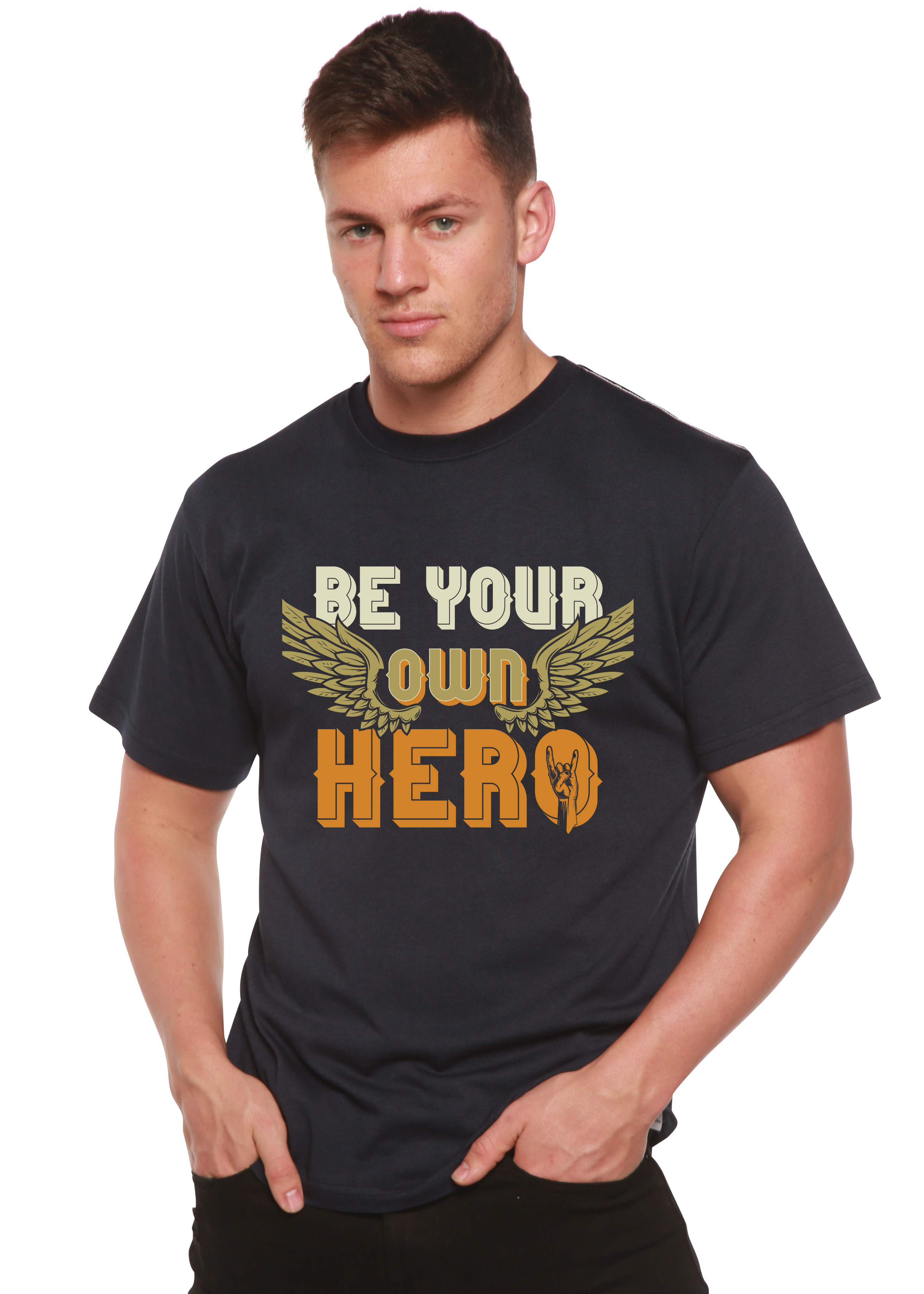 Be Your Own Hero Men's Bamboo Viscose/Organic Cotton Short Sleeve Graphic T-Shirt - The7Letter