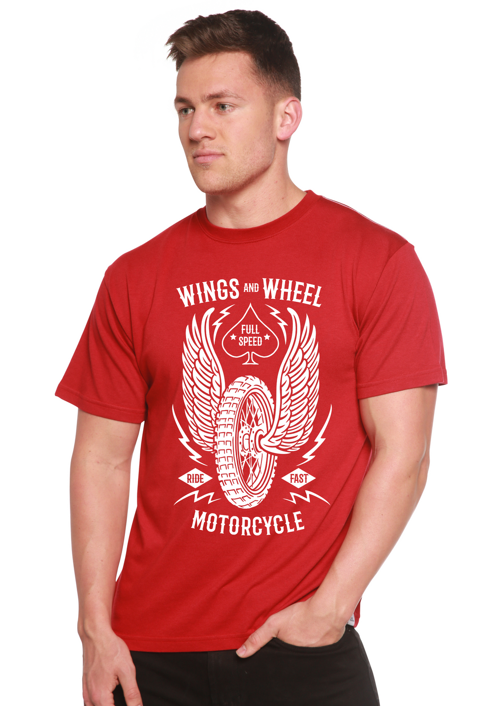 Wings And Wheel Spun Bamboo® Men's Bamboo Viscose/Organic Cotton Short Sleeve Graphic T-Shirt - The7Letter