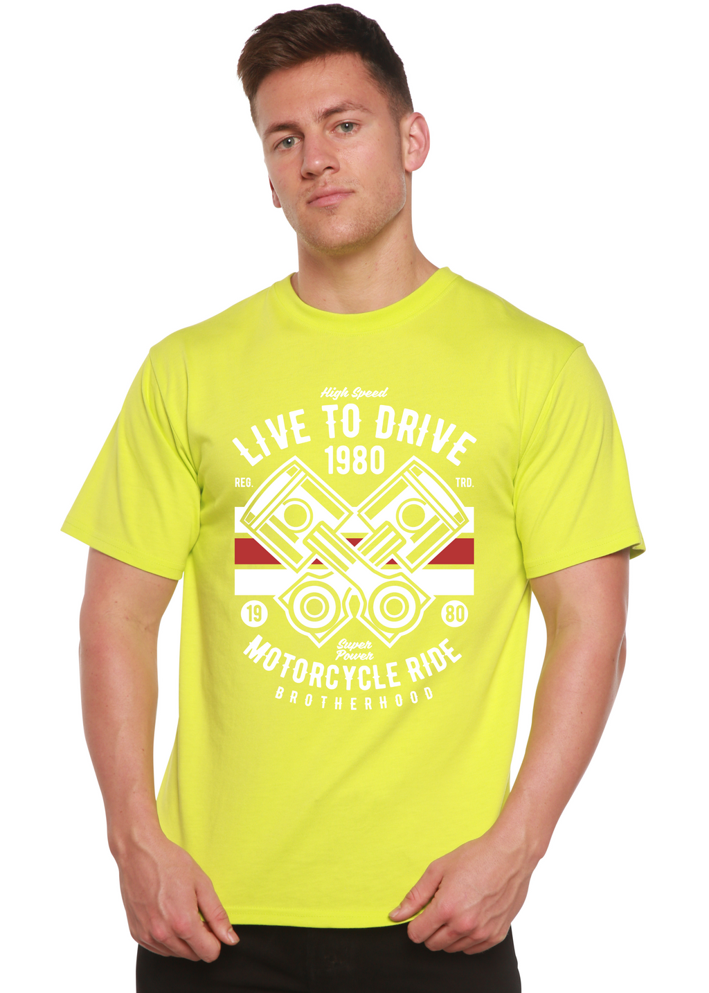 Live To Ride 1980 Men's Bamboo Viscose/Organic Cotton Short Sleeve Graphic T-Shirt - The7Letter
