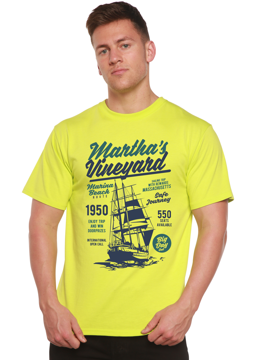 Martha's vineyard Men's Bamboo Viscose/Organic Cotton Short Sleeve Graphic T-Shirt - The7Letter