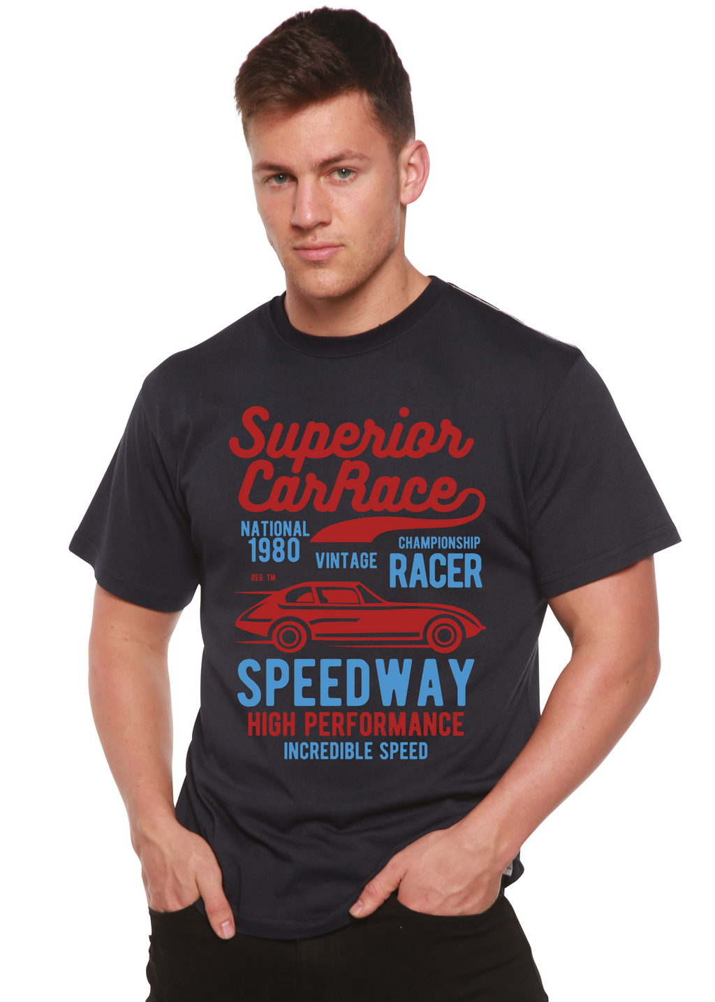 Superior Car Spun Bamboo® Men's Bamboo Viscose/Organic Cotton Short Sleeve Graphic T-Shirt - The7Letter