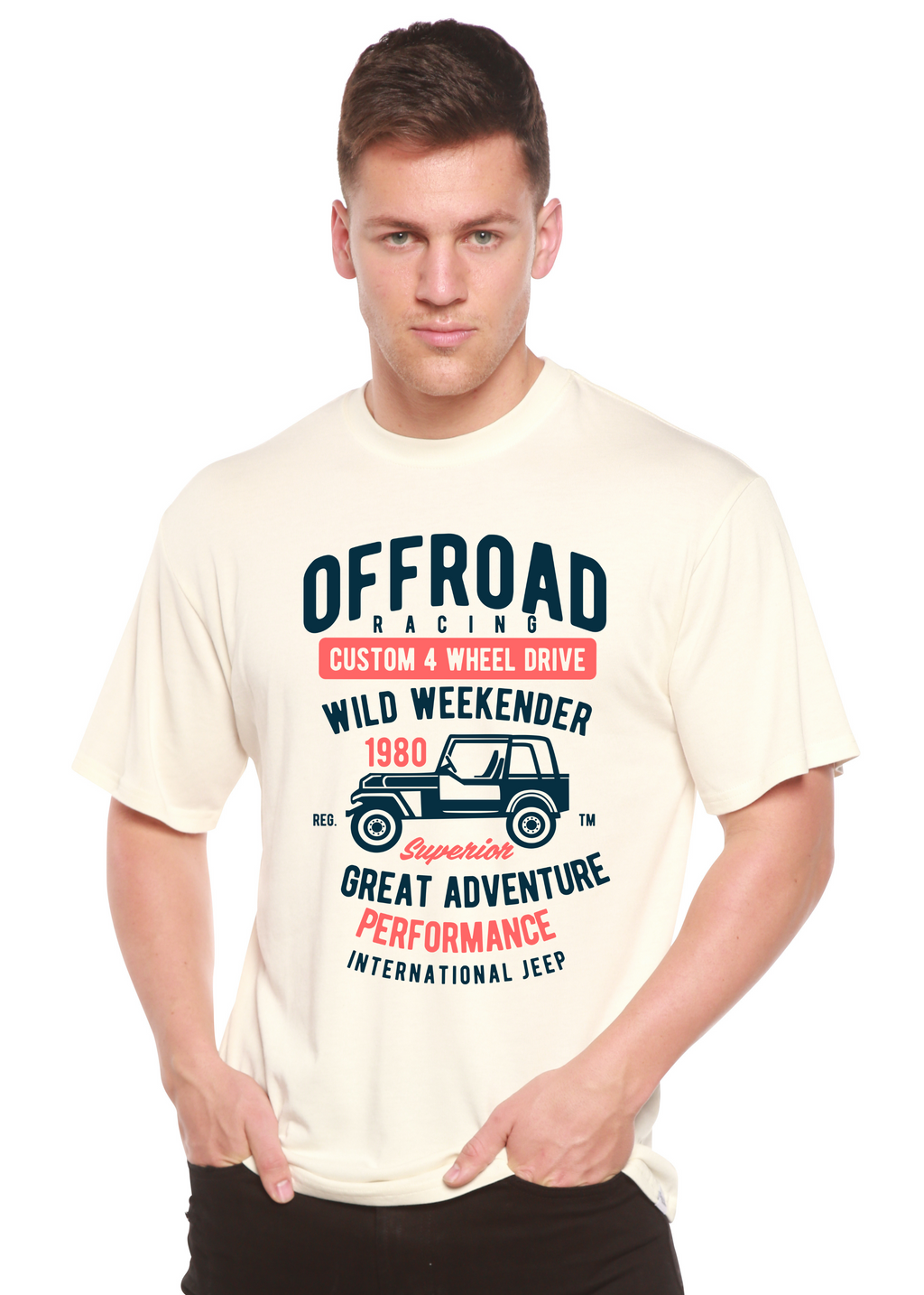 Off Road Racing Spun Bamboo® Men's Bamboo Viscose/Organic Cotton Short Sleeve Graphic T-Shirt - The7Letter