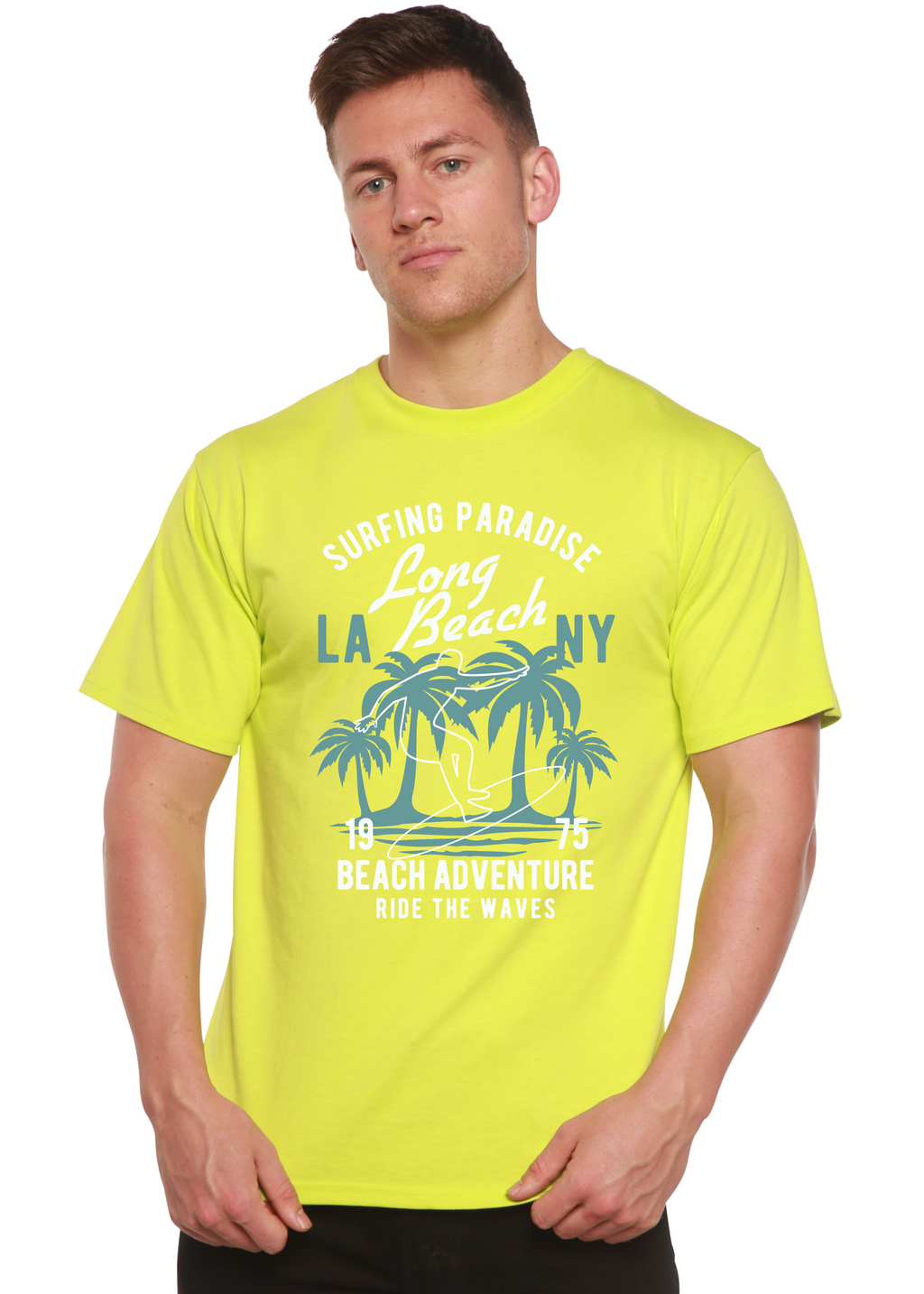 Beach Adventure Men's Bamboo Viscose/Organic Cotton Short Sleeve Graphic T-Shirt - The7Letter