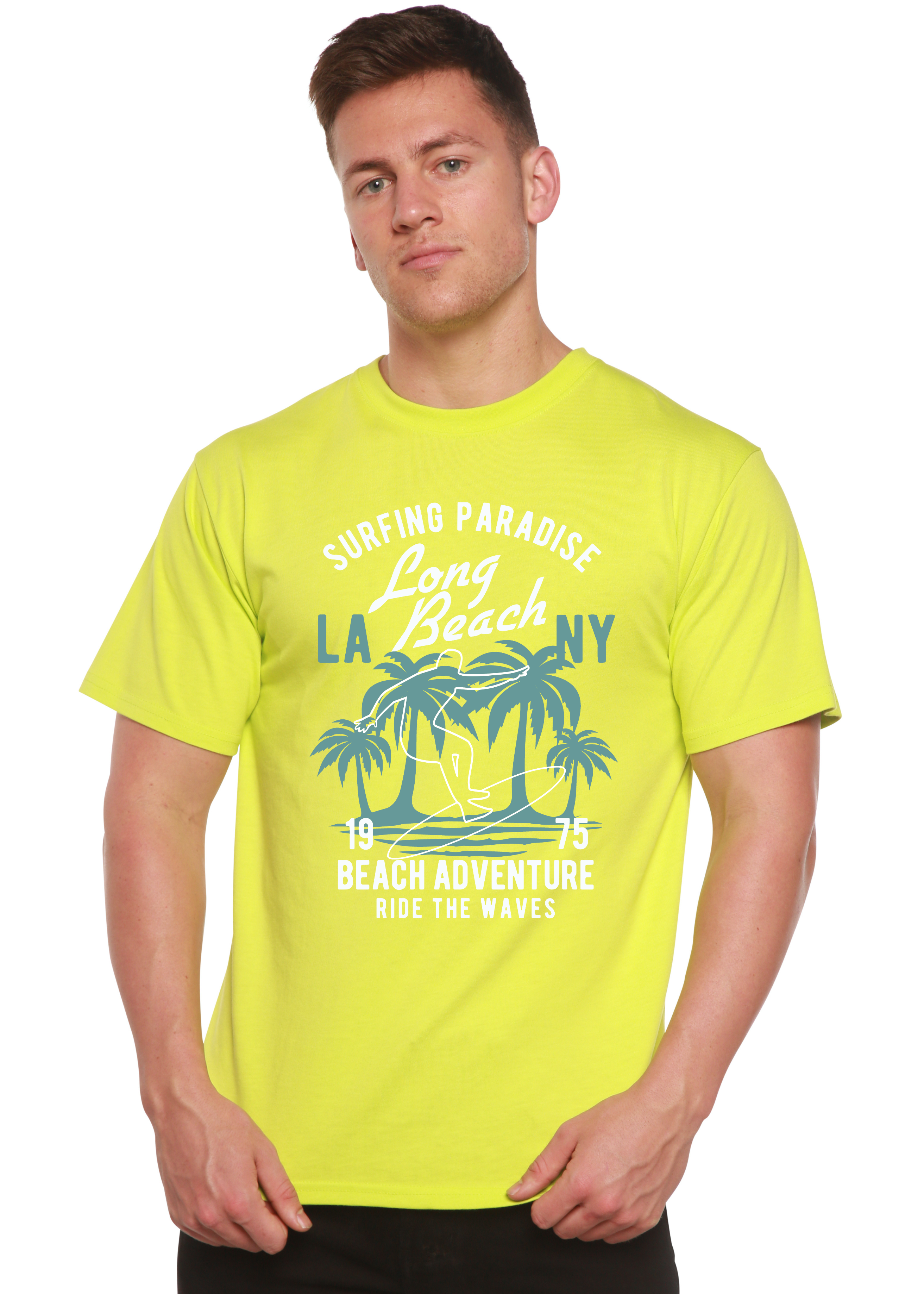 Beach Adventure Men's Bamboo Viscose/Organic Cotton Short Sleeve Graphic T-Shirt - The7Letter