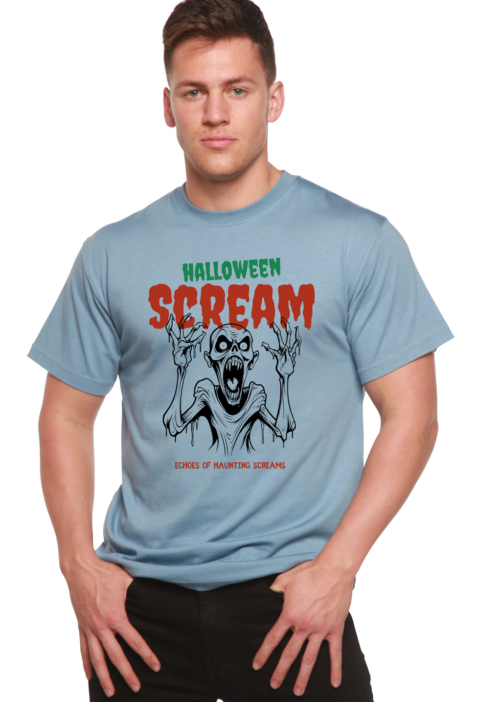 Halloween Scream Men's Bamboo Viscose/Organic Cotton Short Sleeve Graphic T-Shirt - The7Letter