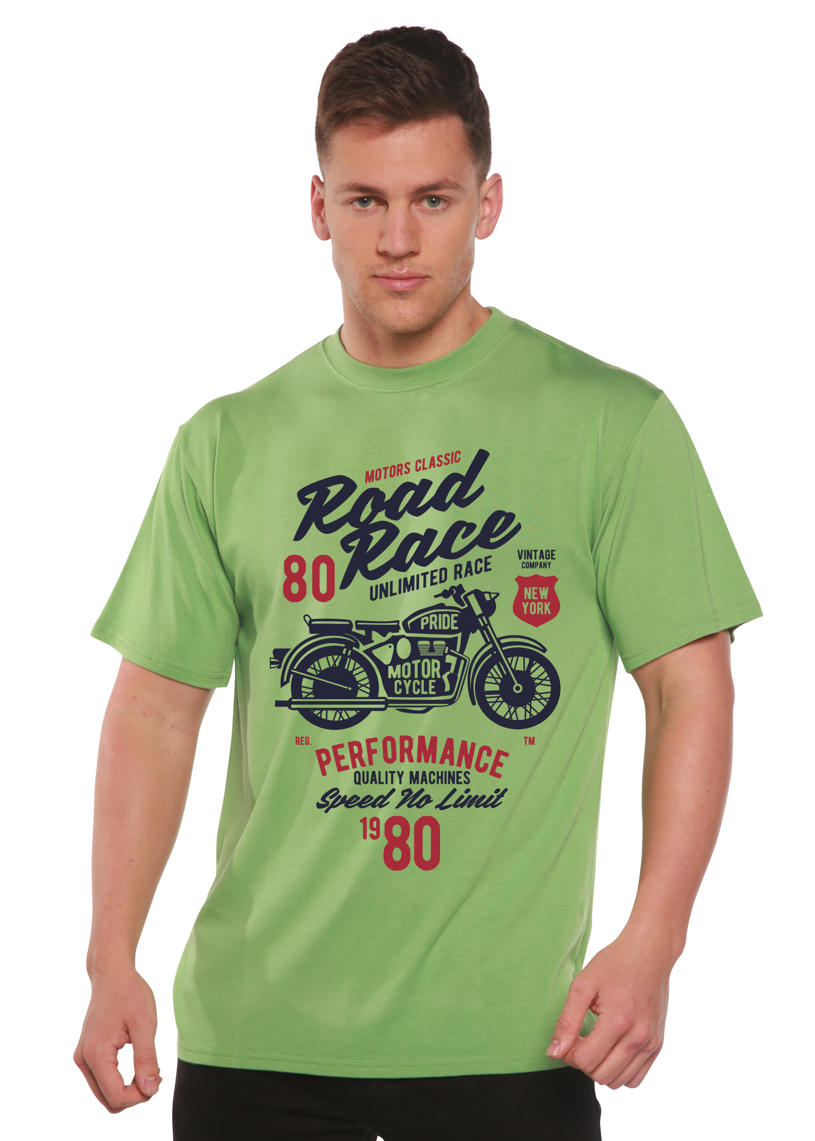Road Race Motorcycles Spun Bamboo® Men's Bamboo Viscose/Organic Cotton Short Sleeve Graphic T-Shirt - The7Letter