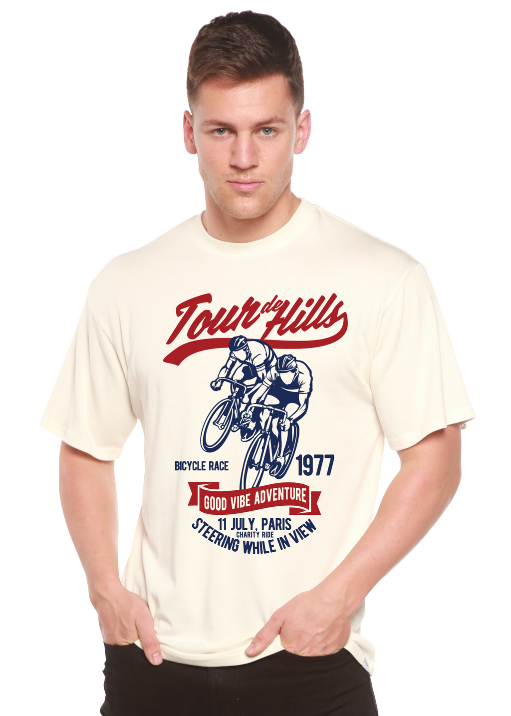 Tour De Hills Spun Bamboo® Men's Bamboo Viscose/Organic Cotton Short Sleeve Graphic T-Shirt - The7Letter