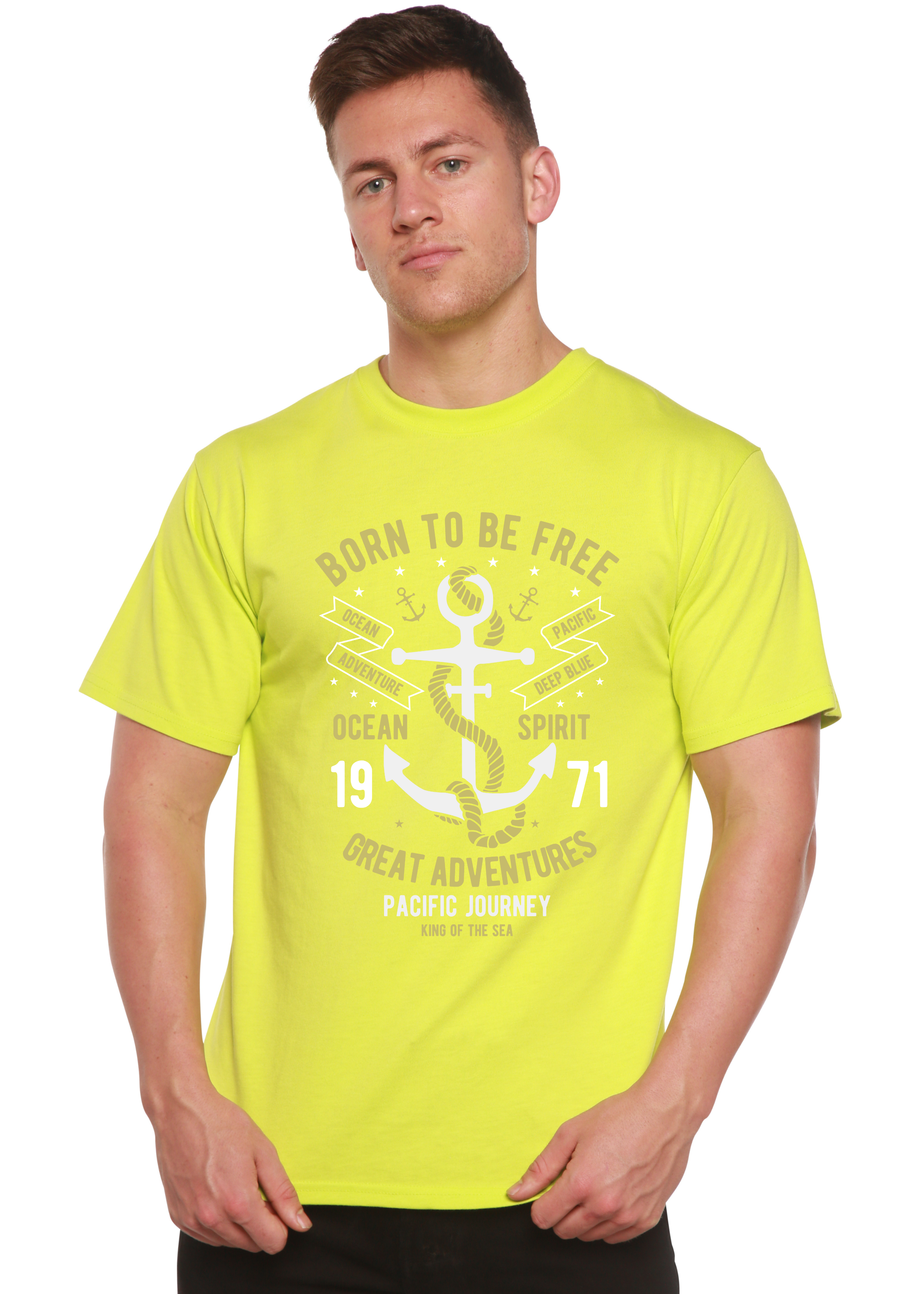Born To Be Free Men's Bamboo Viscose/Organic Cotton Short Sleeve Graphic T-Shirt - The7Letter