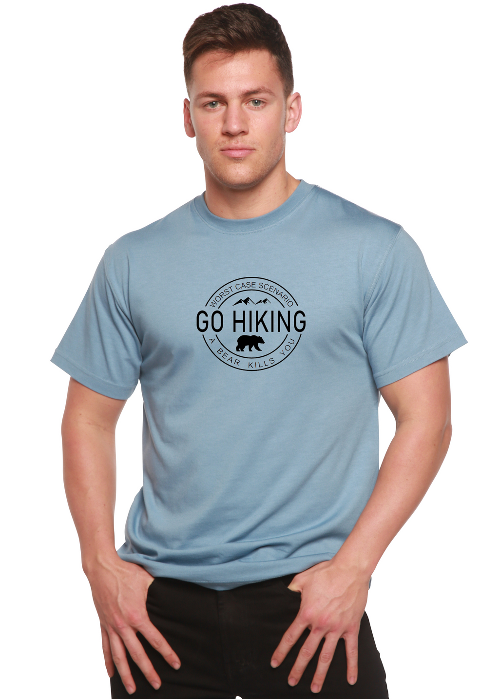 Go Hiking Men's Bamboo Viscose/Organic Cotton Short Sleeve Graphic T-Shirt - The7Letter