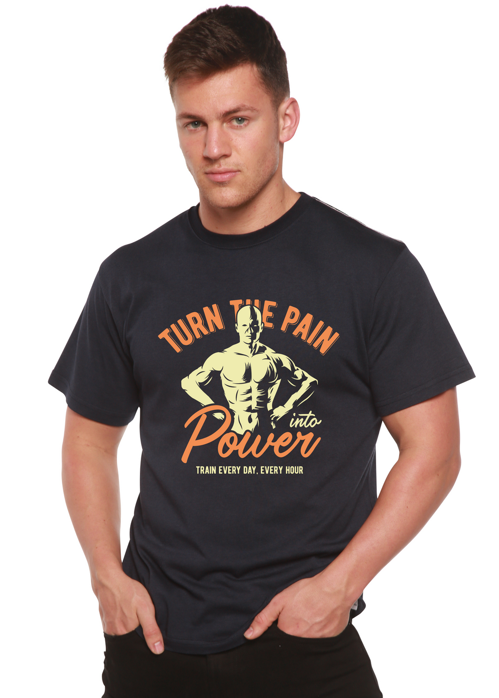 Turn The Pain Men's Bamboo Viscose/Organic Cotton Short Sleeve Graphic T-Shirt - The7Letter