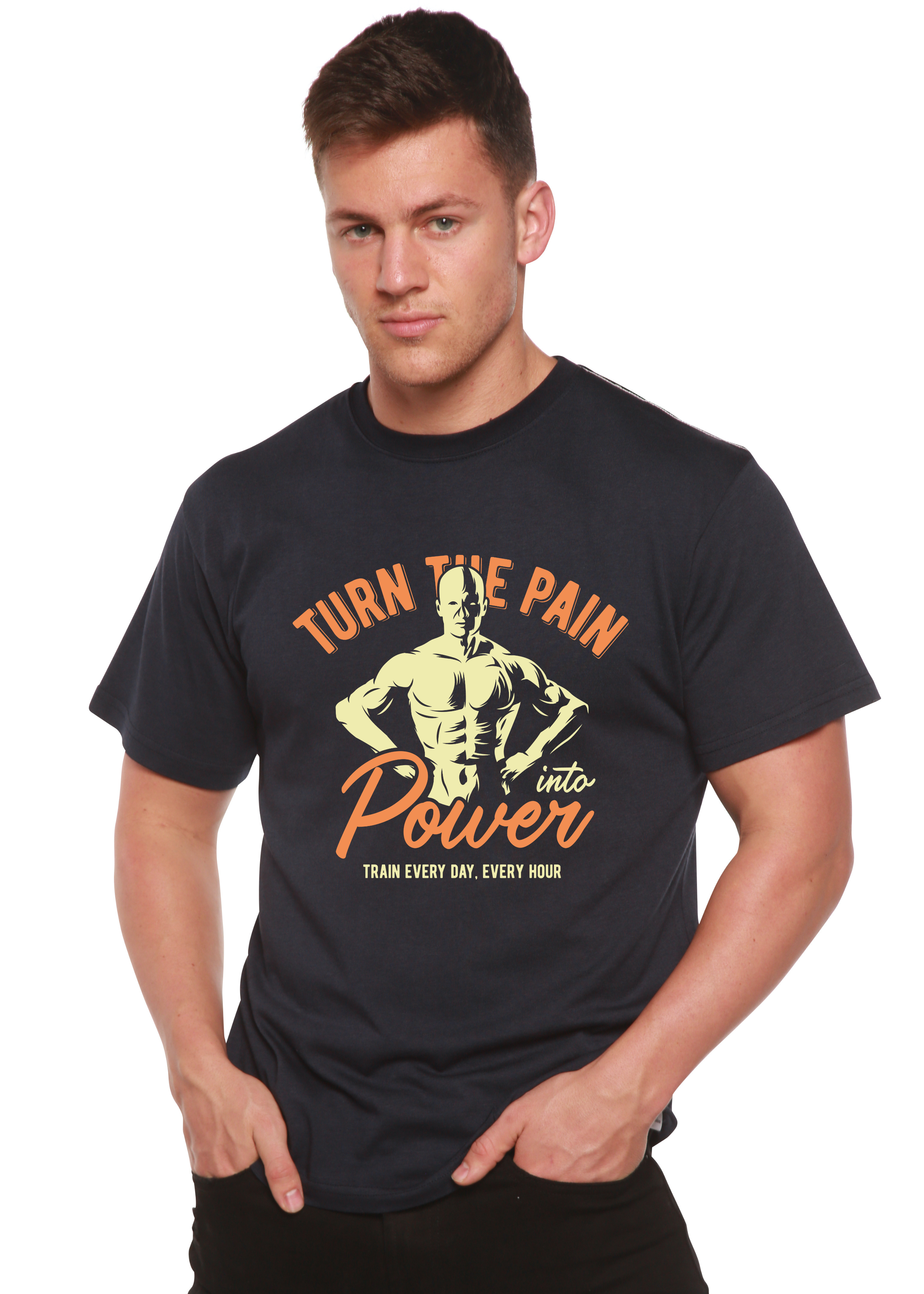 Turn The Pain Men's Bamboo Viscose/Organic Cotton Short Sleeve Graphic T-Shirt - The7Letter