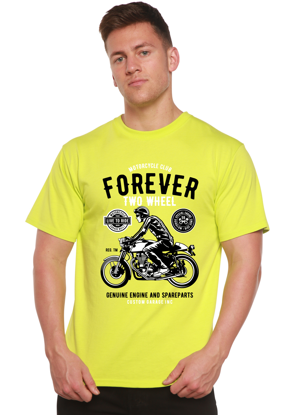 Forever Two Wheel Men's Bamboo Viscose/Organic Cotton Short Sleeve Graphic T-Shirt - The7Letter