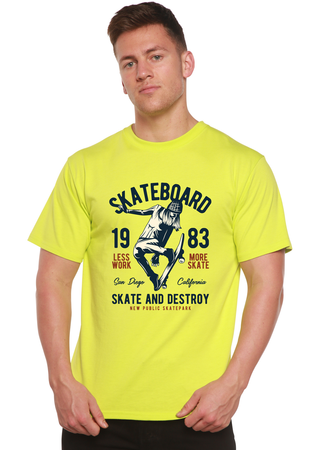 Skateboard 1983 Men's Bamboo Viscose/Organic Cotton Short Sleeve Graphic T-Shirt - The7Letter