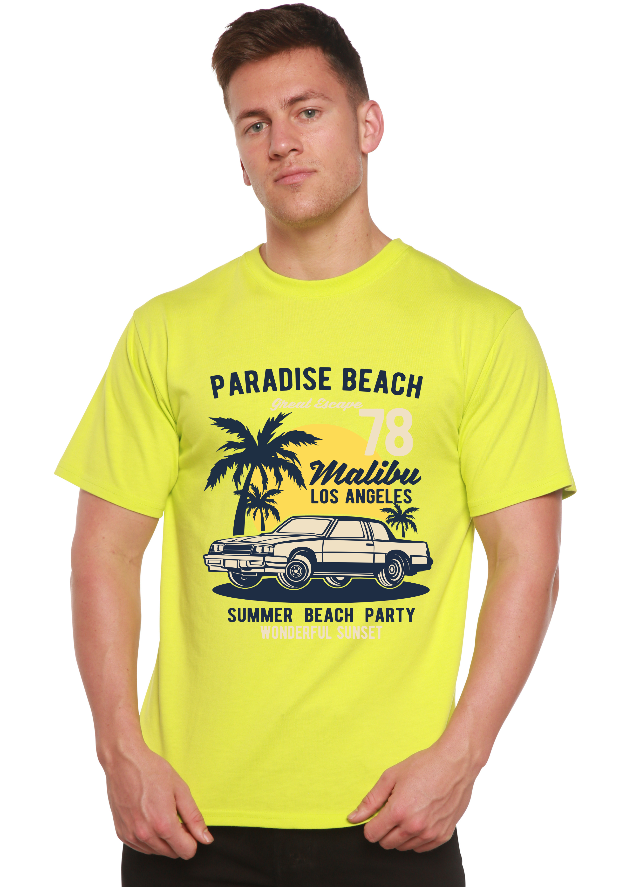 Paradise Beach Spun Bamboo® Men's Bamboo Viscose/Organic Cotton Short Sleeve Graphic T-Shirt - The7Letter