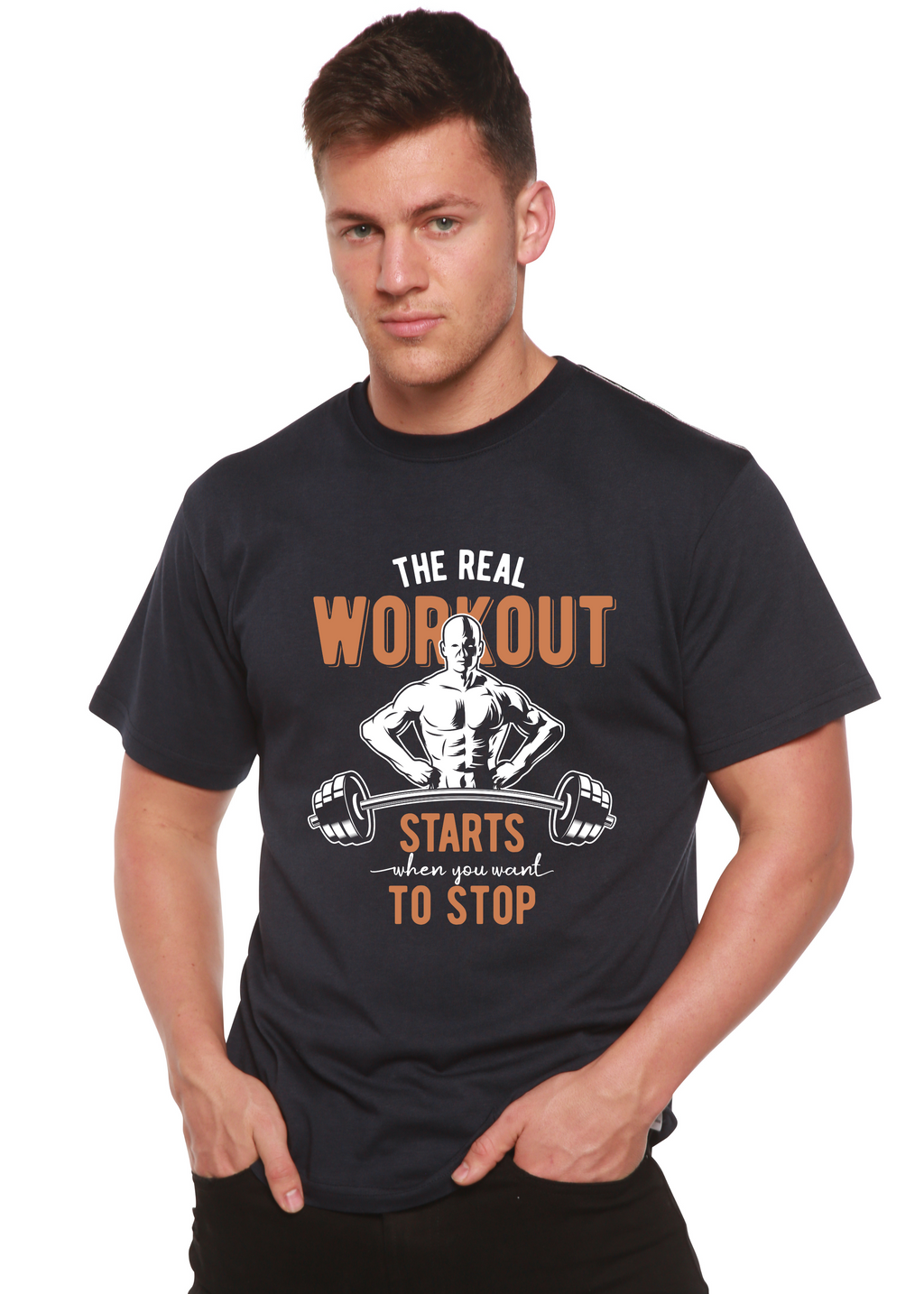 The Real Workout Men's Bamboo Viscose/Organic Cotton Short Sleeve Graphic T-Shirt - The7Letter