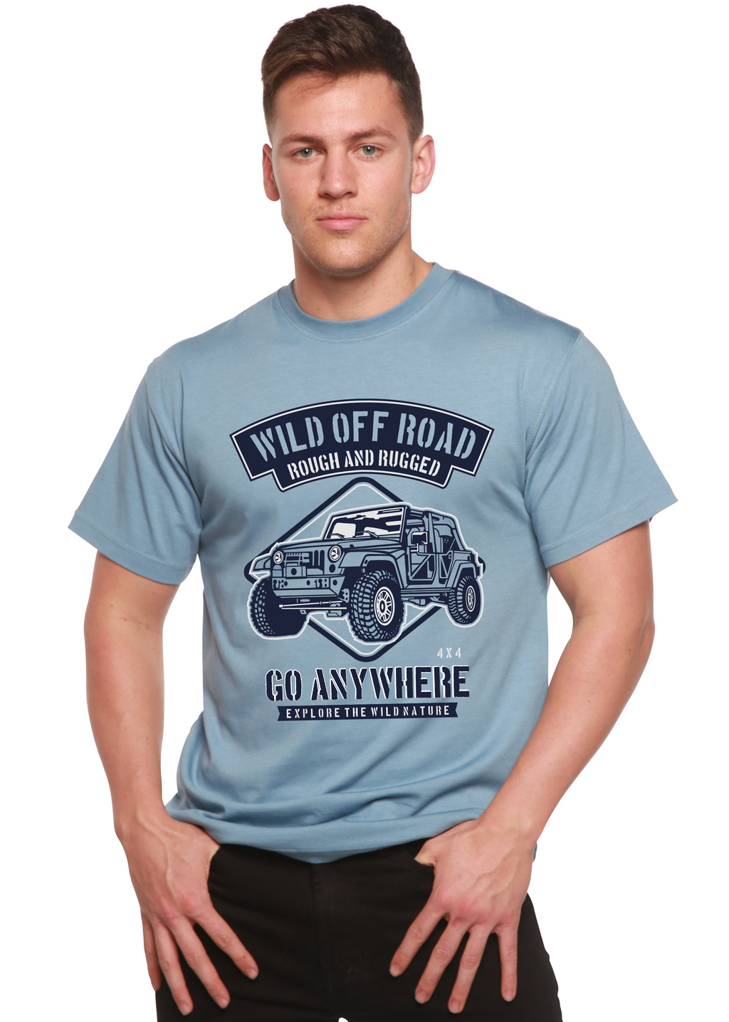 Wild Off Road Spun Bamboo® Men's Bamboo Viscose/Organic Cotton Short Sleeve Graphic T-Shirt - The7Letter