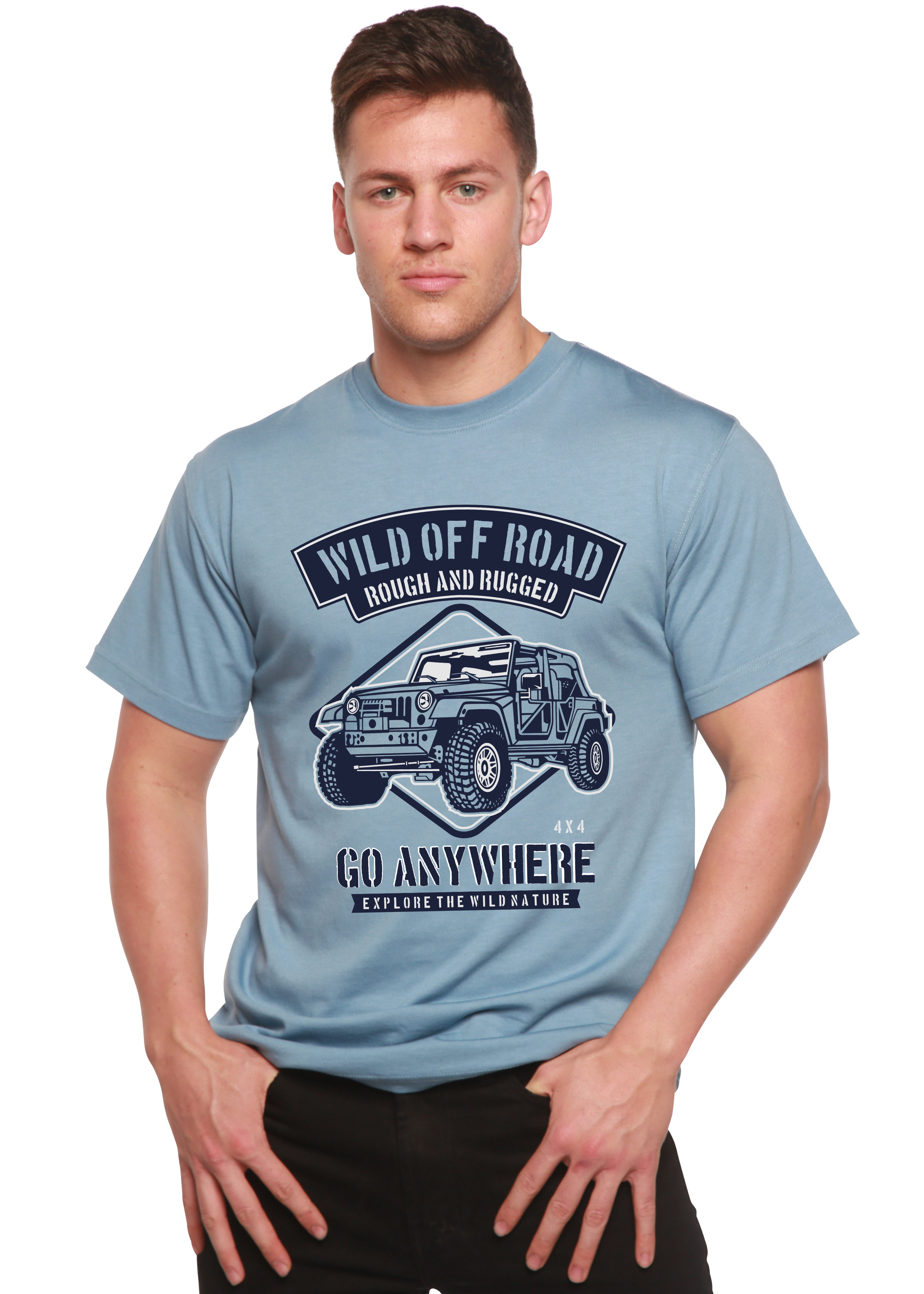Wild Off Road Spun Bamboo® Men's Bamboo Viscose/Organic Cotton Short Sleeve Graphic T-Shirt - The7Letter