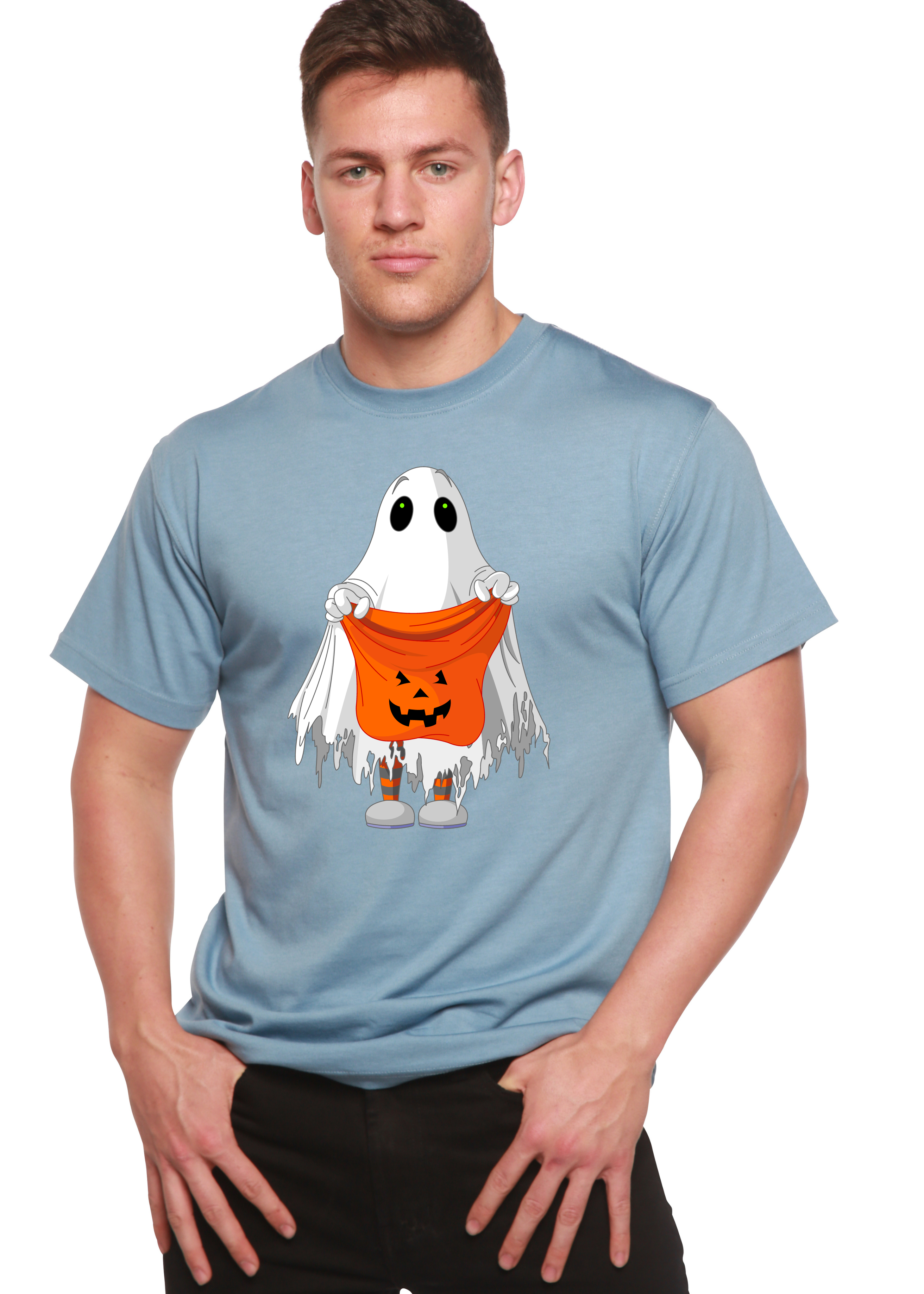 Boo Halloween Men's Bamboo Viscose/Organic Cotton Short Sleeve Graphic T-Shirt - The7Letter