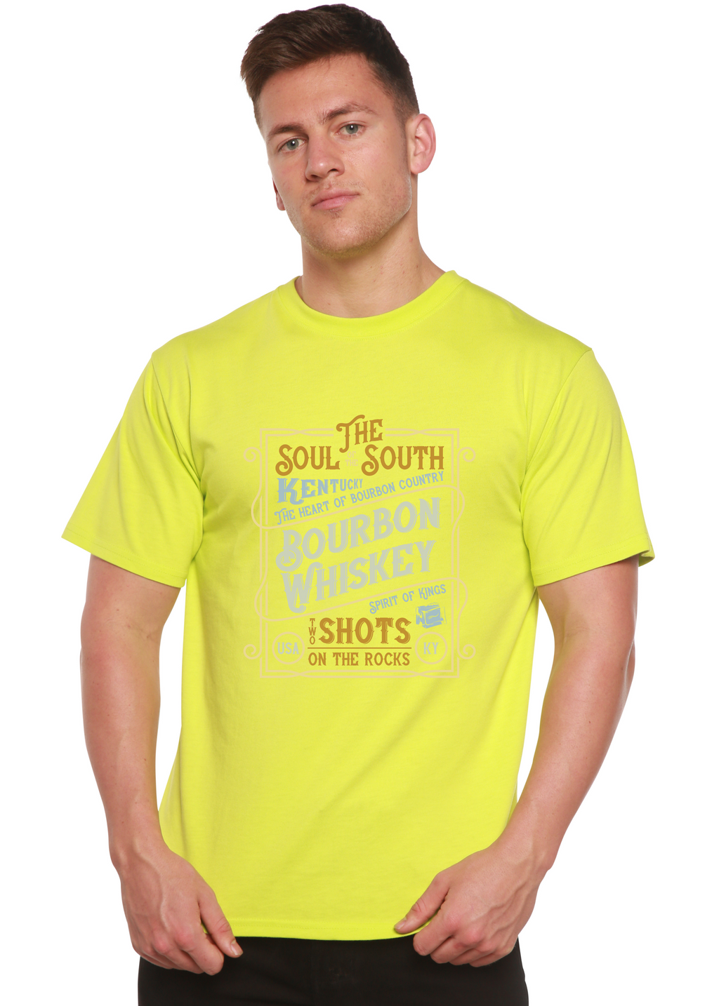 Bourbon Whiskey Men's Bamboo Viscose/Organic Cotton Short Sleeve Graphic T-Shirt - The7Letter