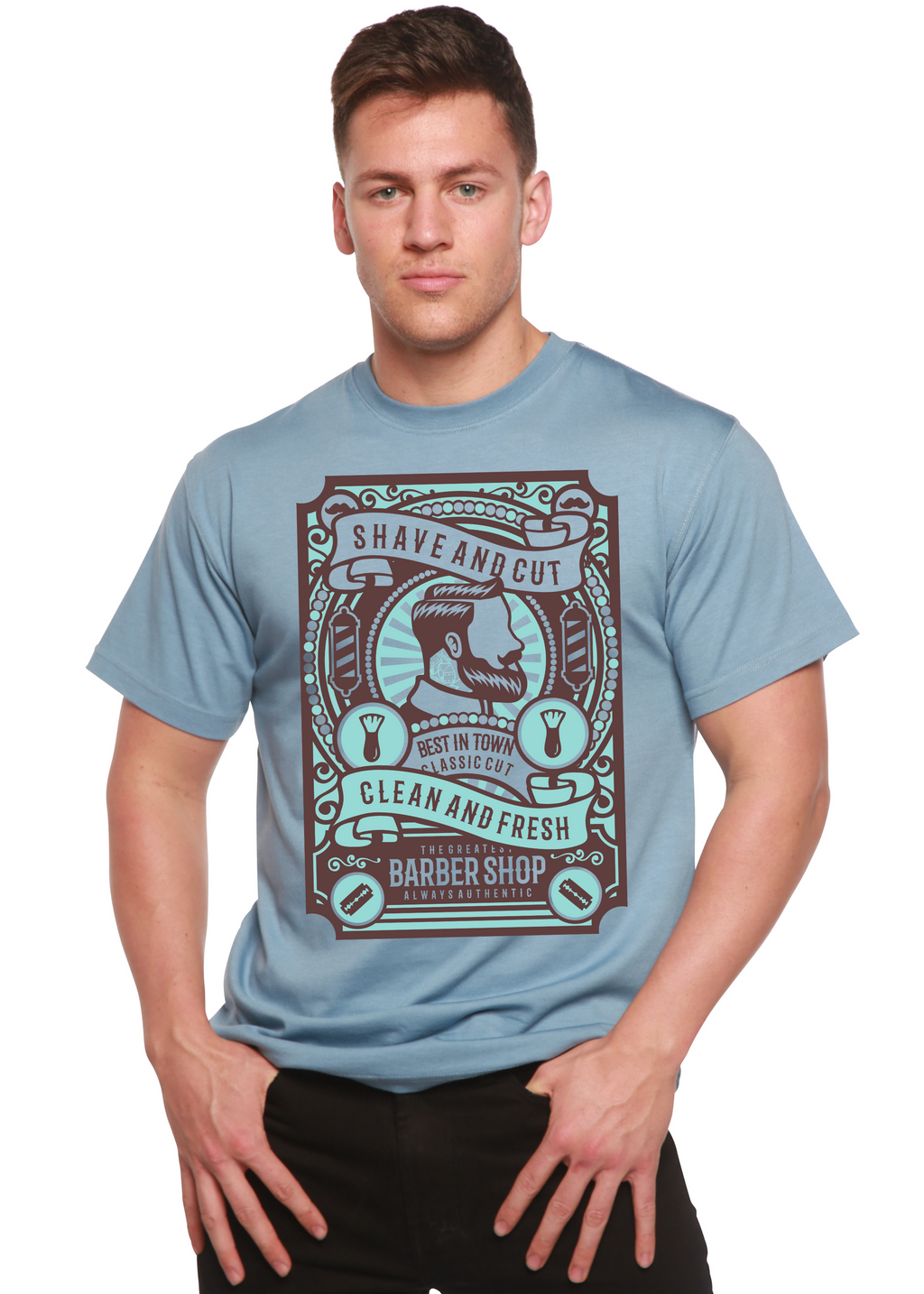 Shave and Cut Spun Bamboo® Men's Bamboo Viscose/Organic Cotton Short Sleeve Graphic T-Shirt - The7Letter