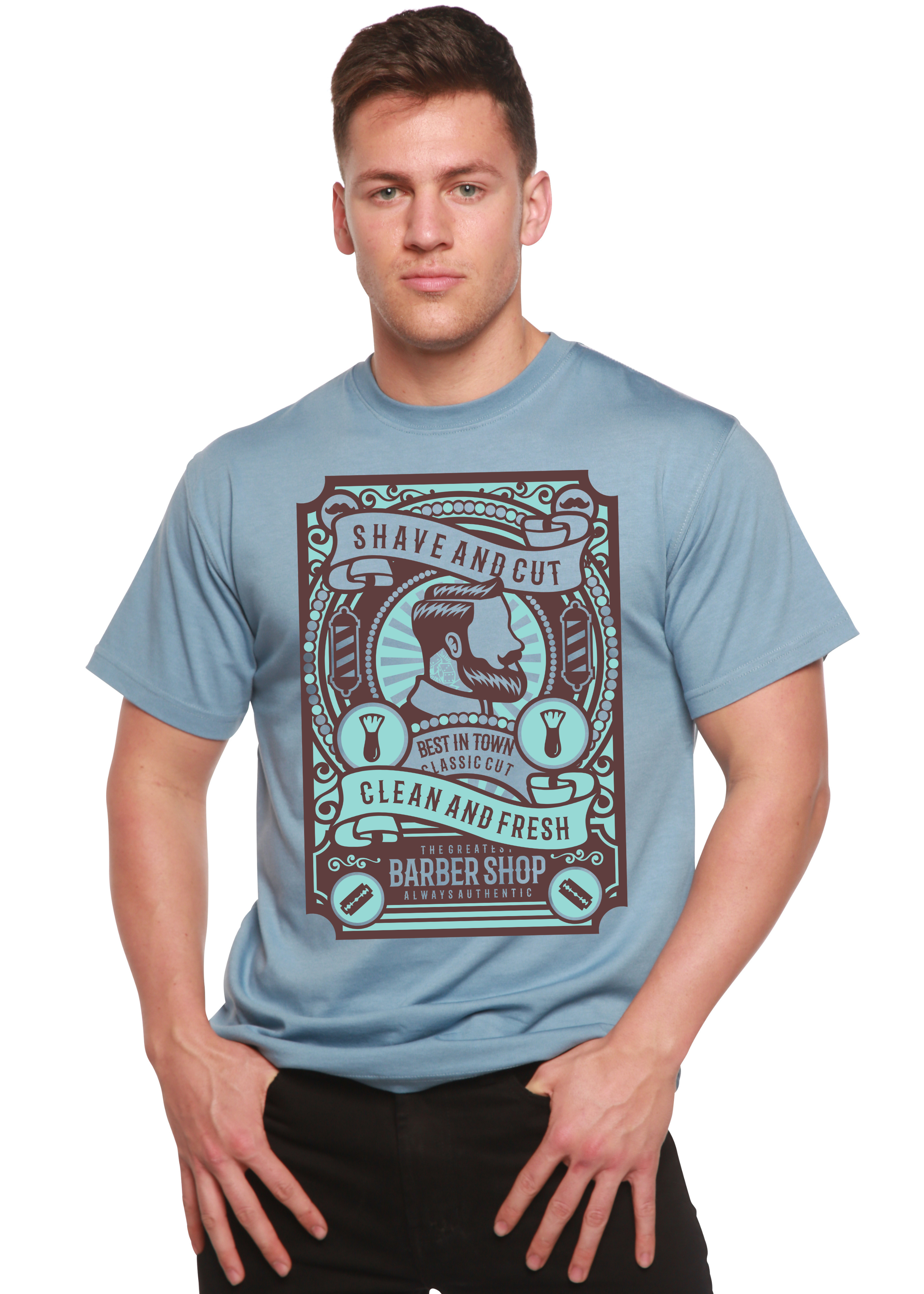 Shave and Cut Spun Bamboo® Men's Bamboo Viscose/Organic Cotton Short Sleeve Graphic T-Shirt - The7Letter