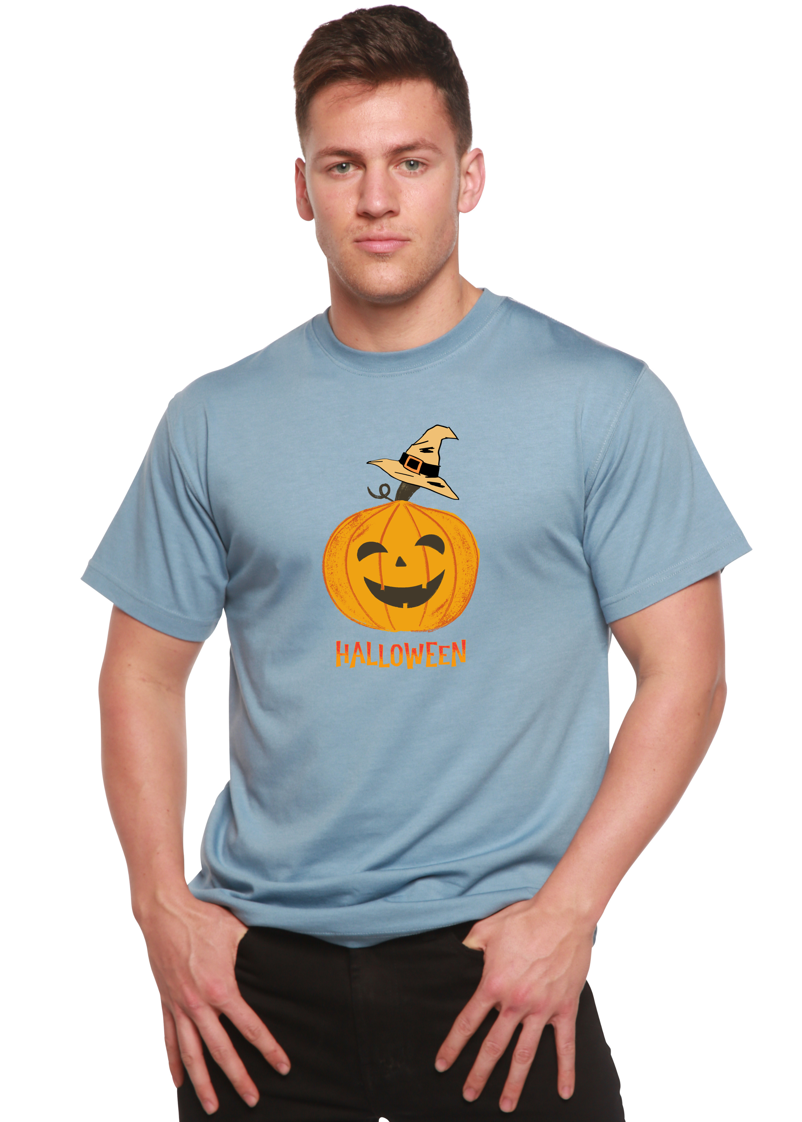 Halloween Pumpkin Unisex Bamboo Viscose/Organic Cotton Short Sleeve Graphic T-Shirt - The7Letter